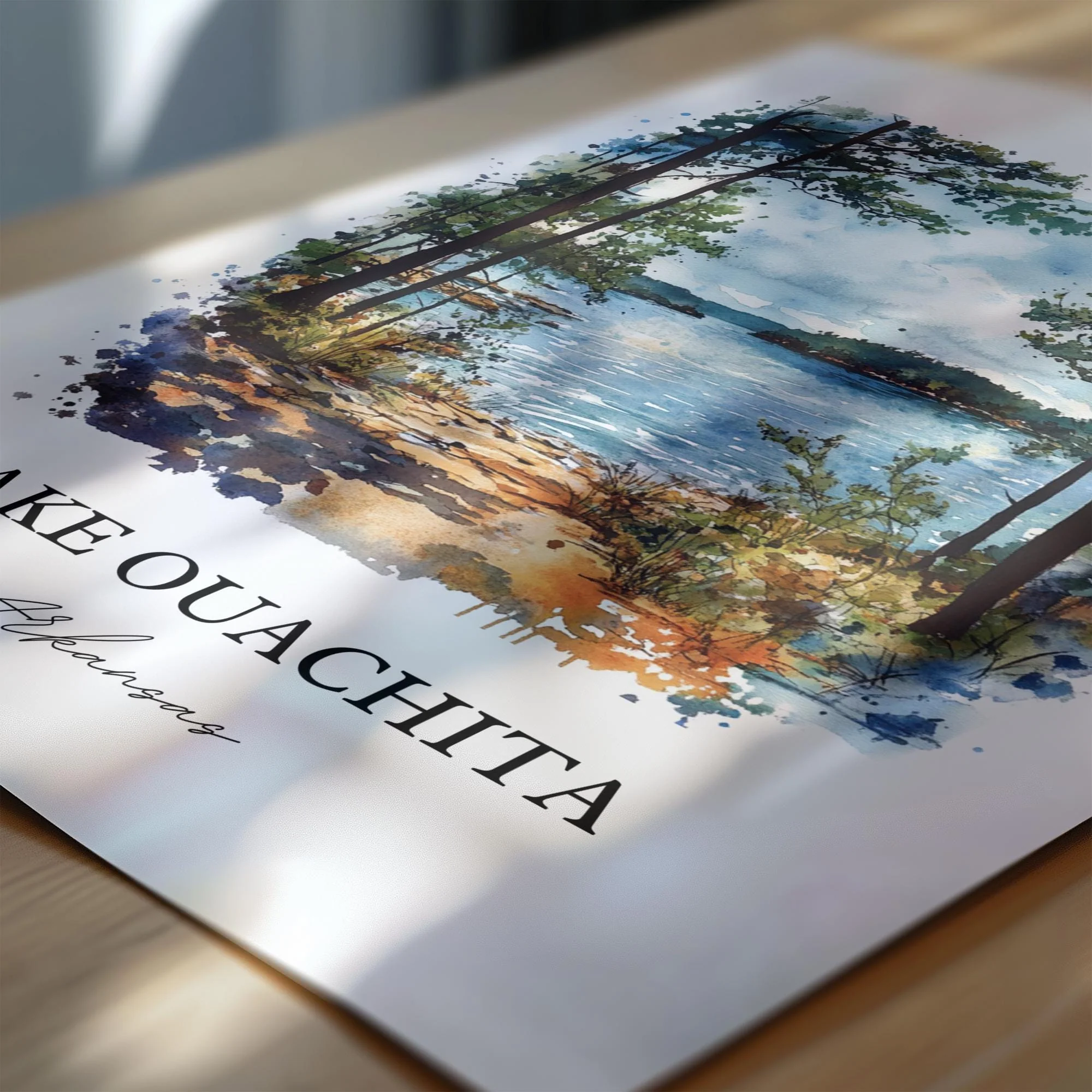 Lake Ouachita, Arkansas, USA – Watercolor Art Print - Image 2