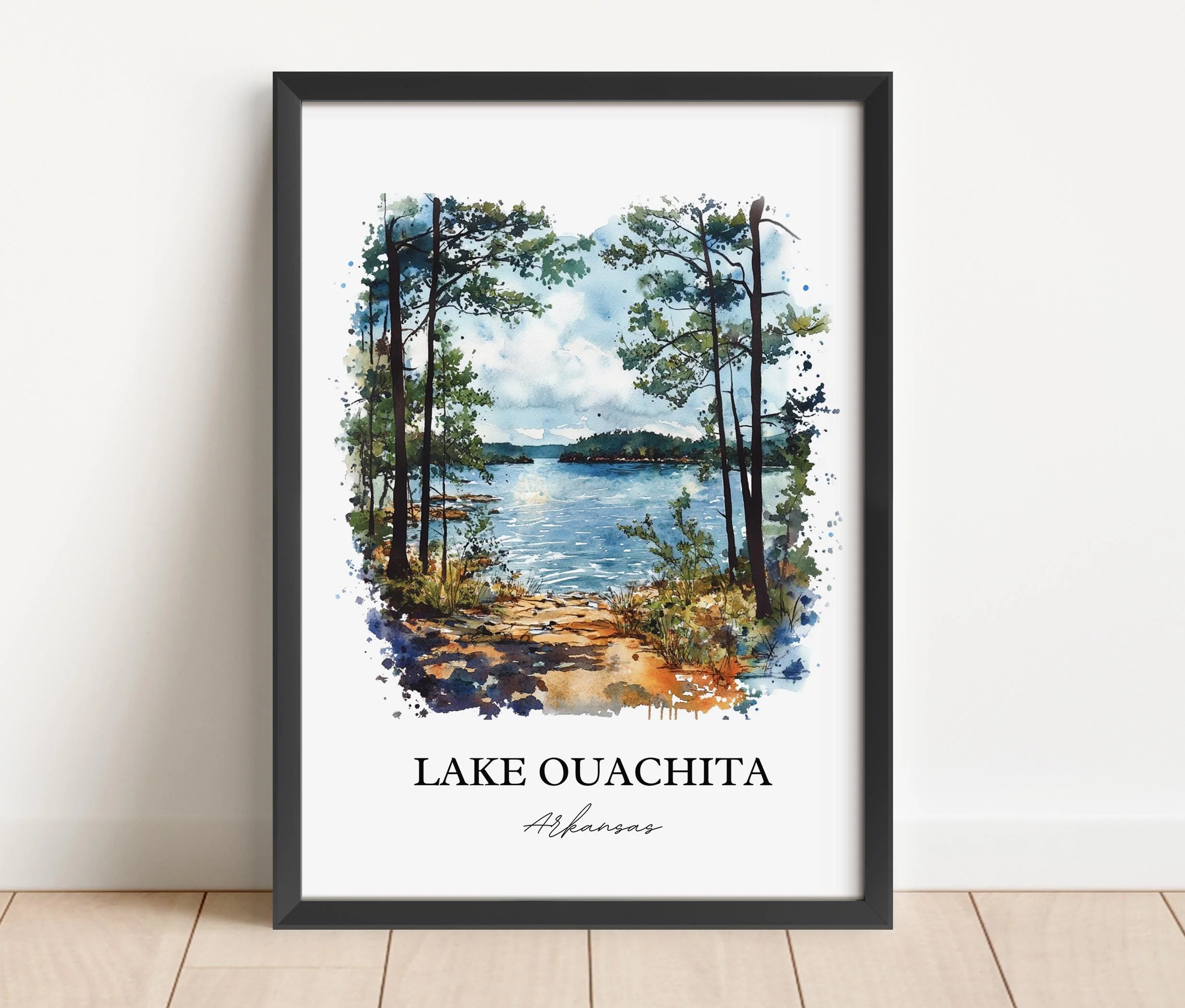 Lake Ouachita, Arkansas, USA – Watercolor Art Print - Image 6