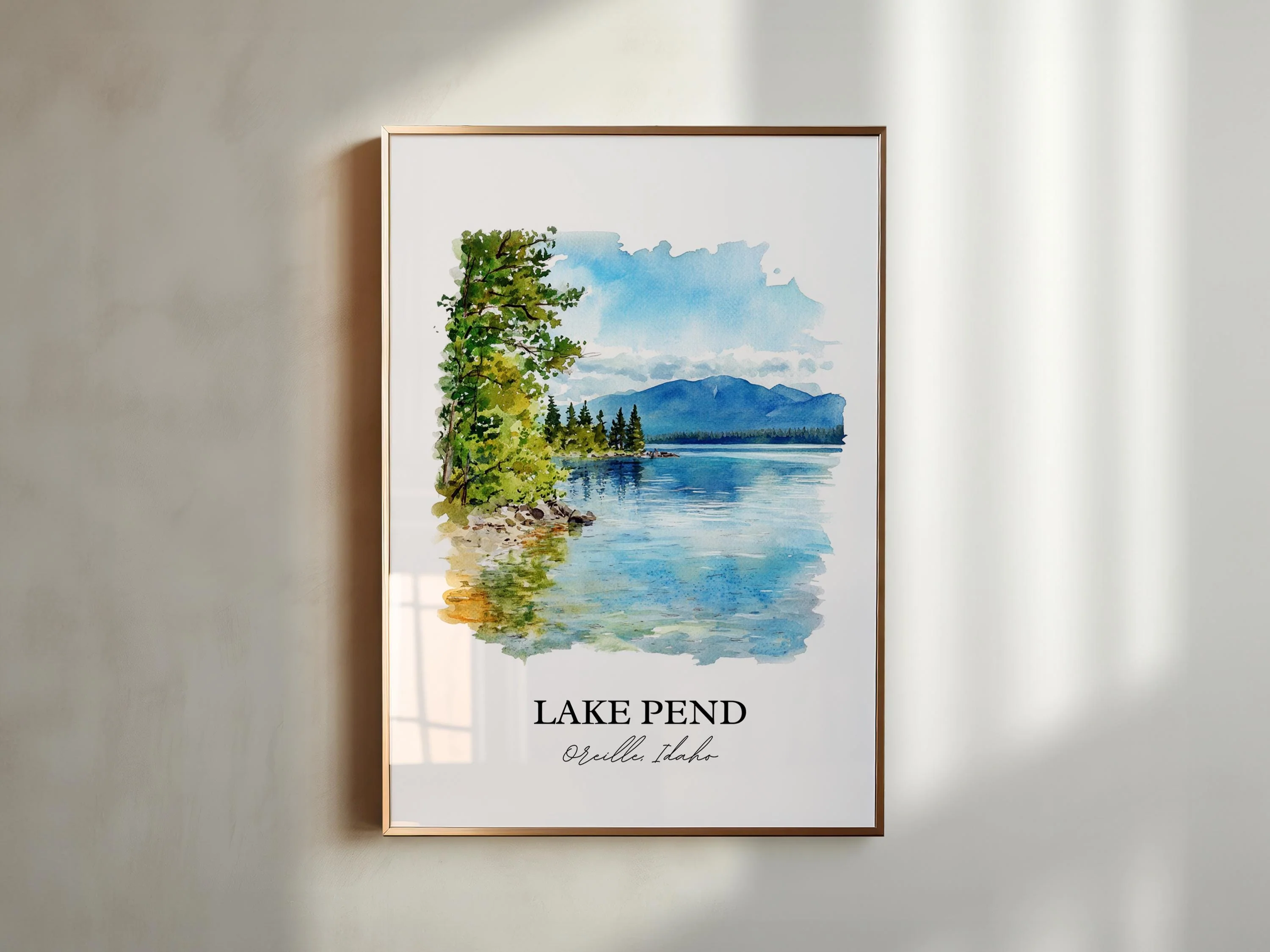 Lake Pend Oreille, United States – Watercolor Art Print - Image 3