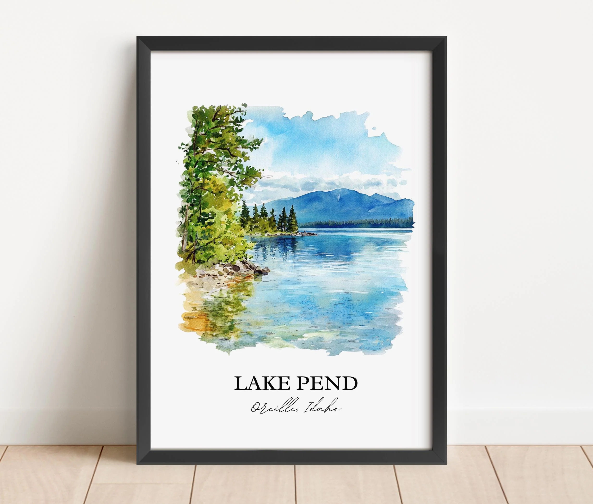 Lake Pend Oreille, United States – Watercolor Art Print - Image 6