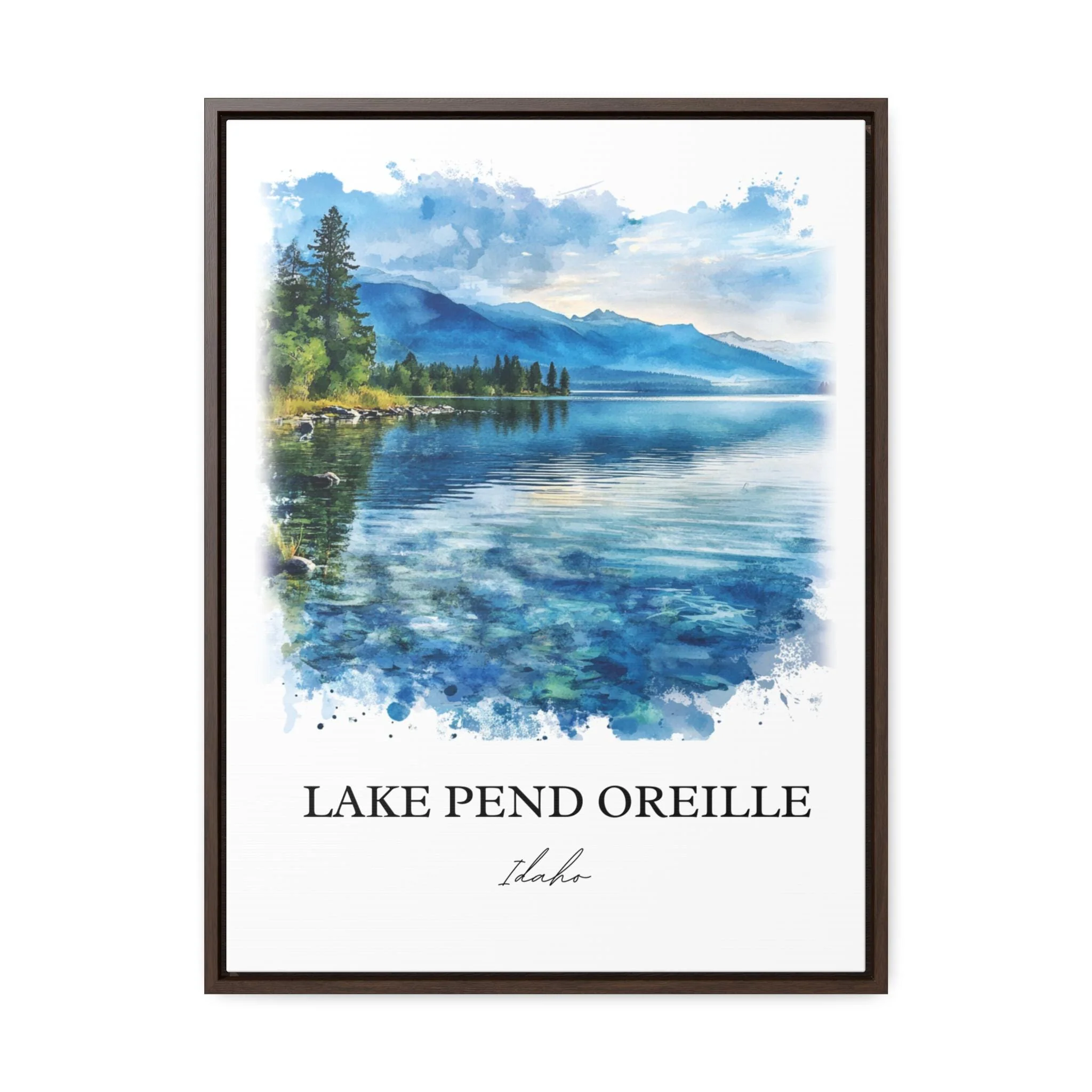 Lake Pend Oreille, Idaho, Idaho – Watercolor Art Print - Image 7