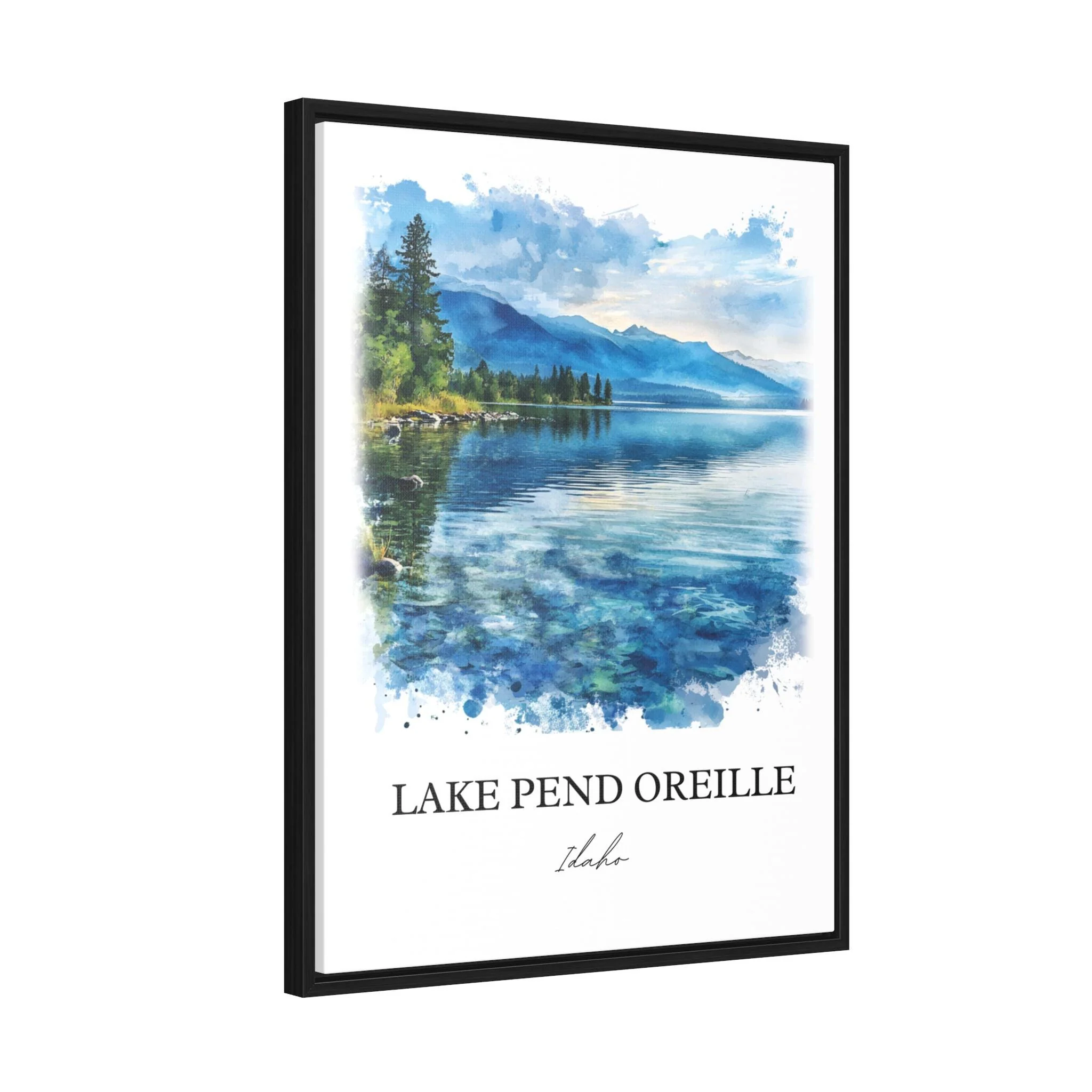 Lake Pend Oreille, Idaho, Idaho – Watercolor Art Print - Image 8