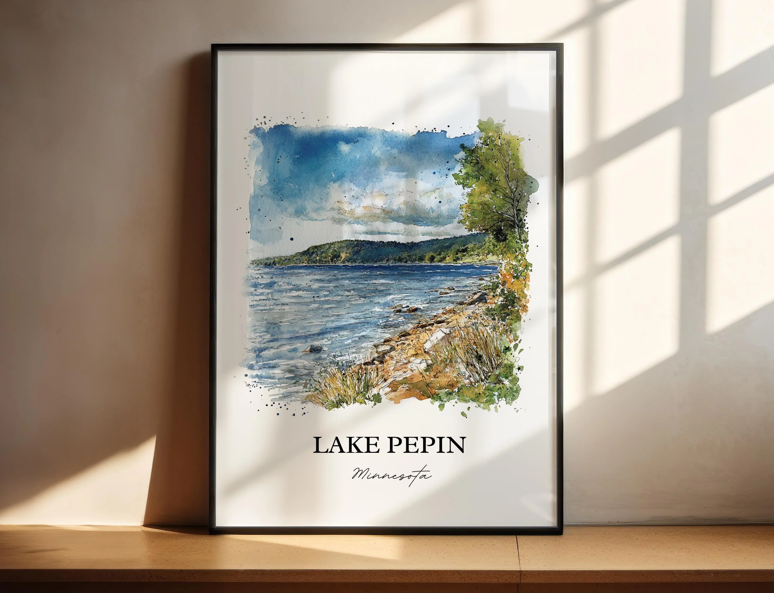 Lake Pepin, MN, USA – Watercolor Art Print