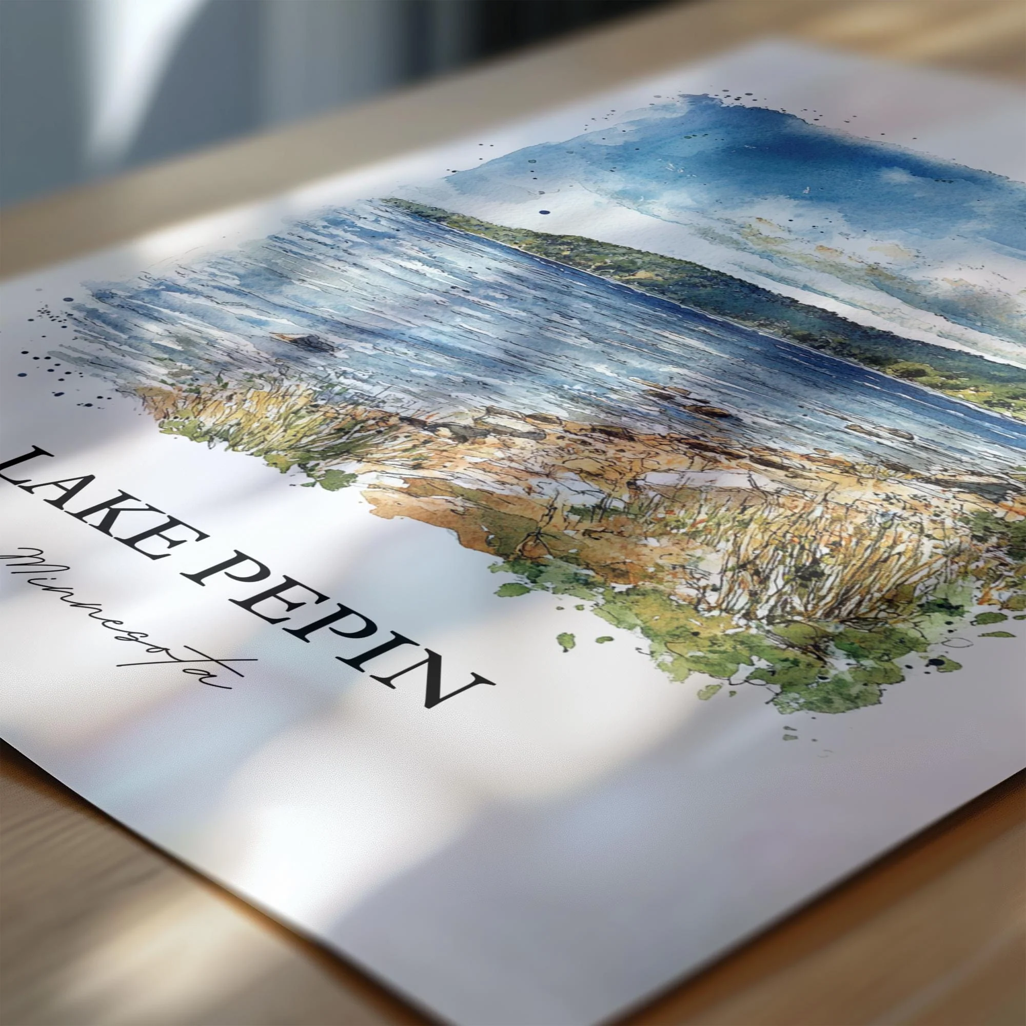 Lake Pepin, MN, USA – Watercolor Art Print - Image 2