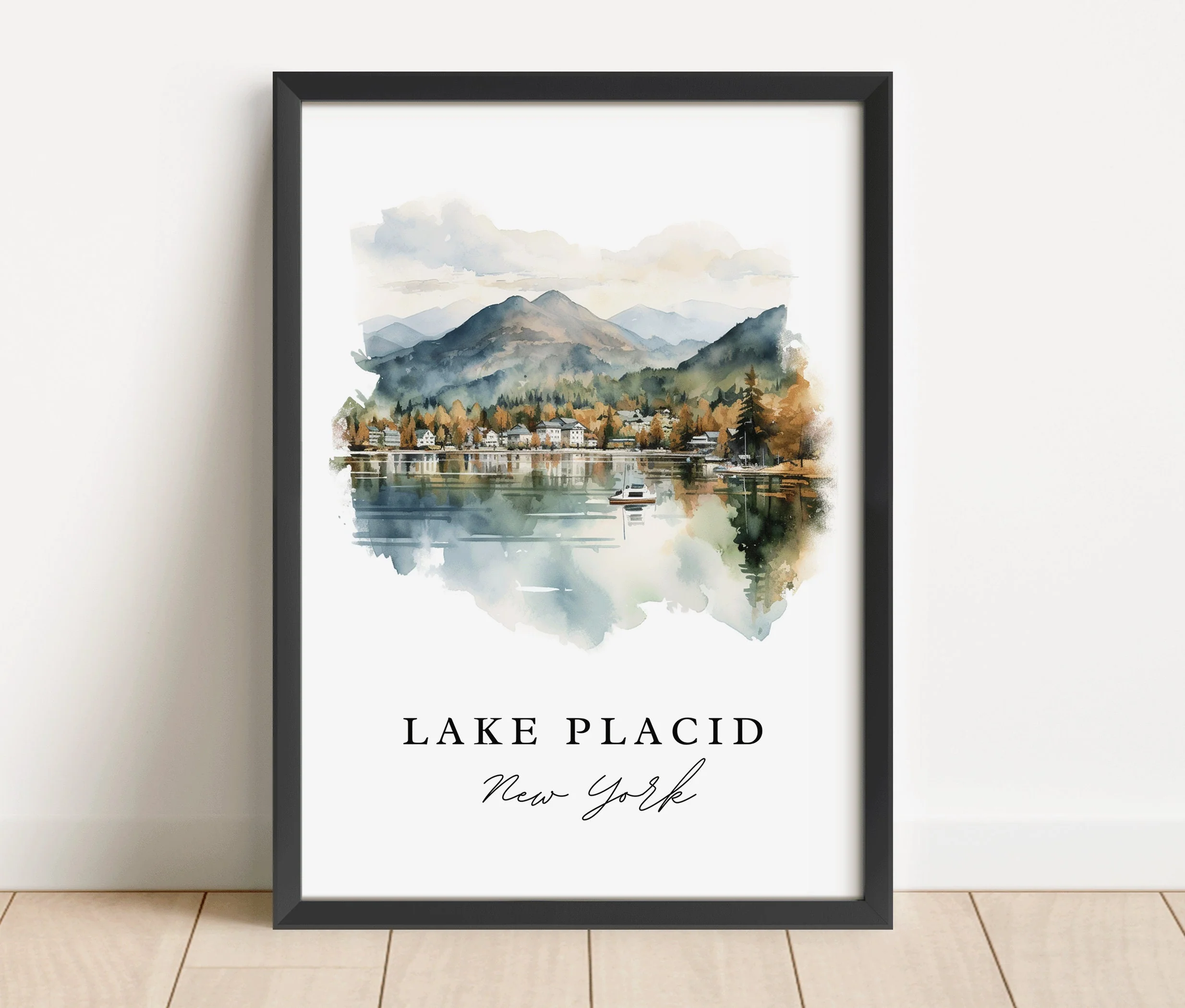 Lake Placid, NY, USA – Watercolor Art Print - Image 5