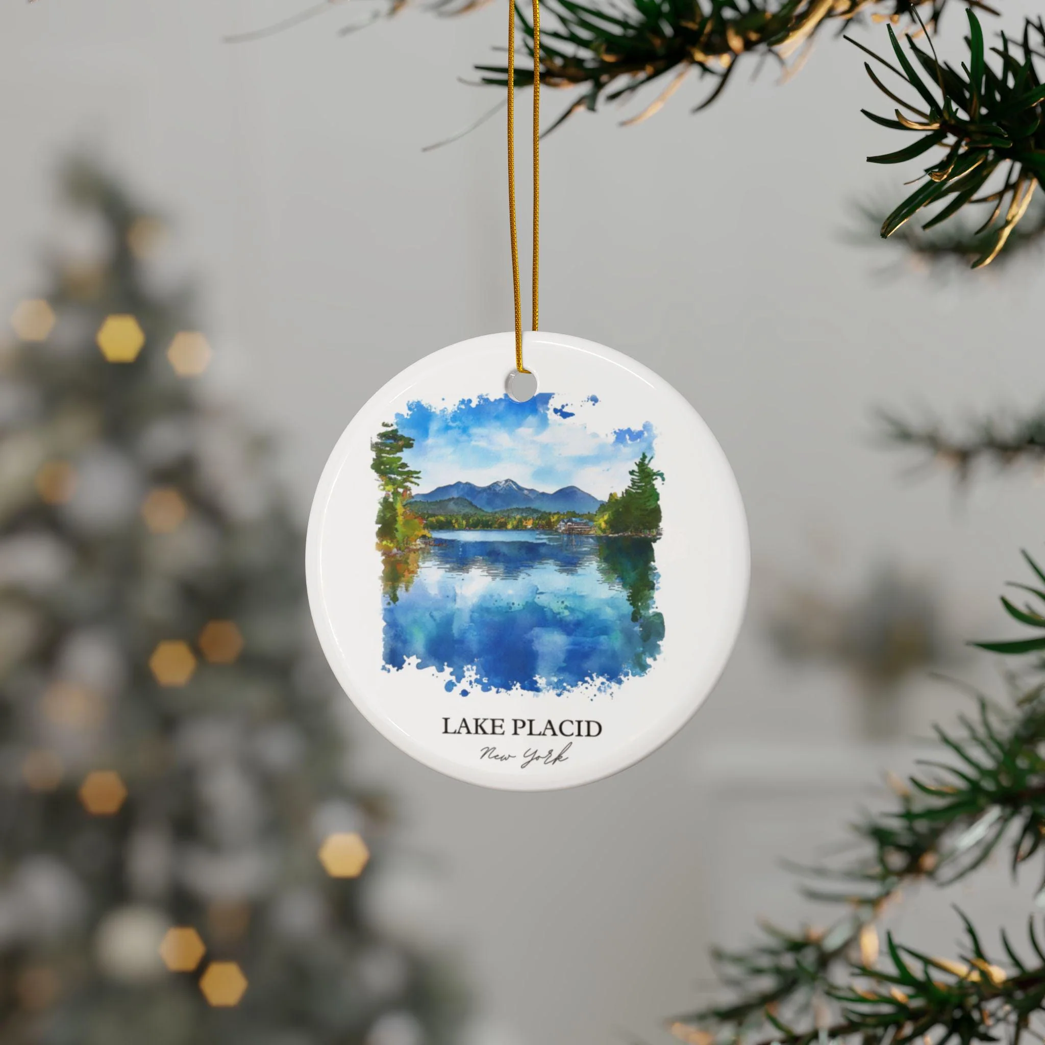 Lake Placid Ornament: Unique Lake Placid Souvenir, Adirondacks Xmas Decor, and Authentic Lake Placid New York Gift - Image 3
