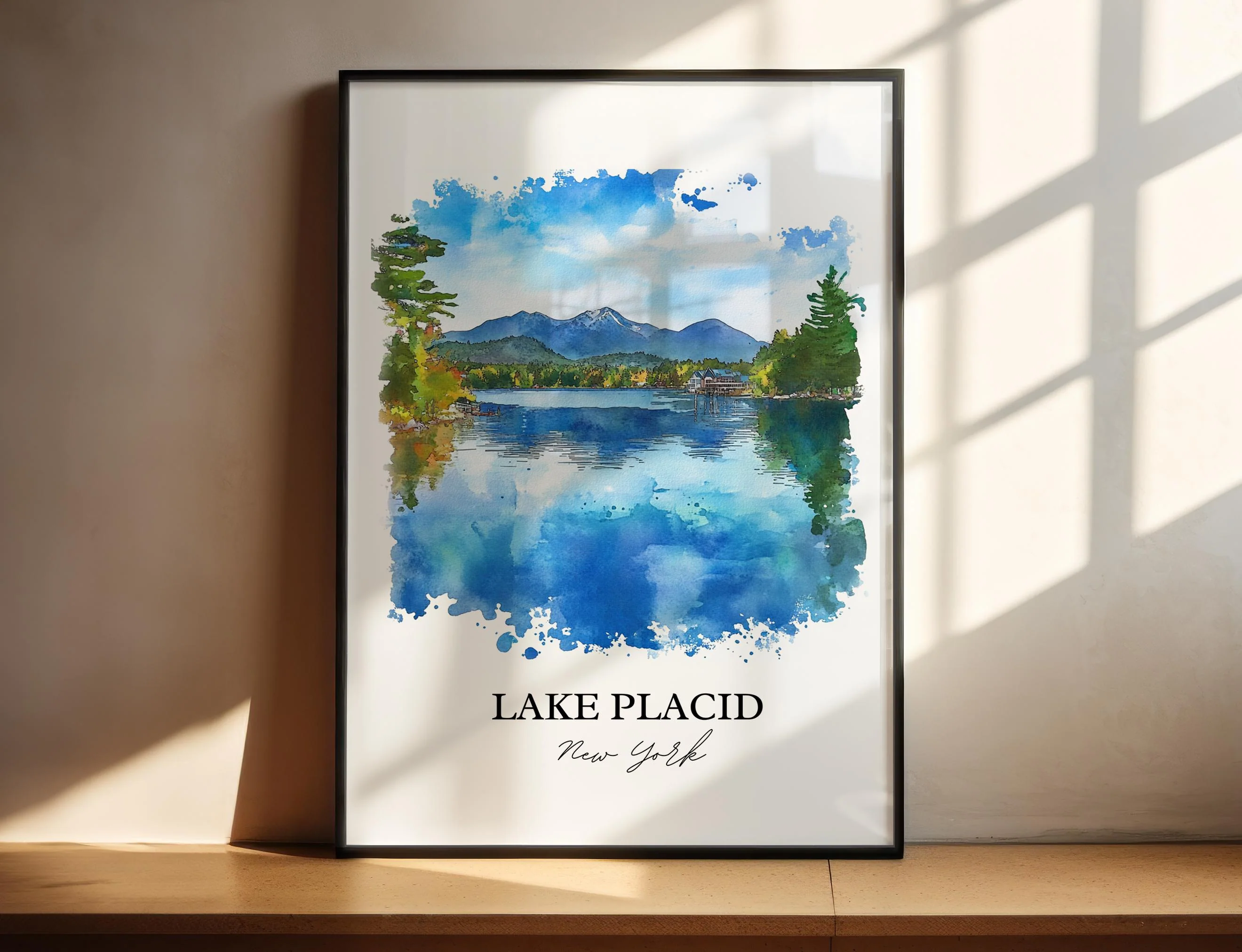 Lake Placid, NY, USA – Watercolor Art Print