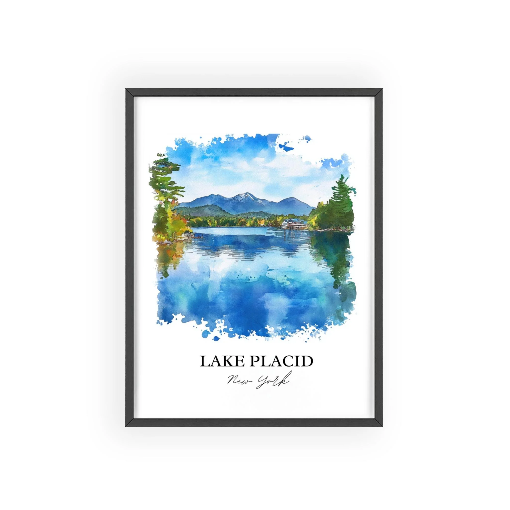 Lake Placid, NY, USA – Watercolor Art Print - Image 7