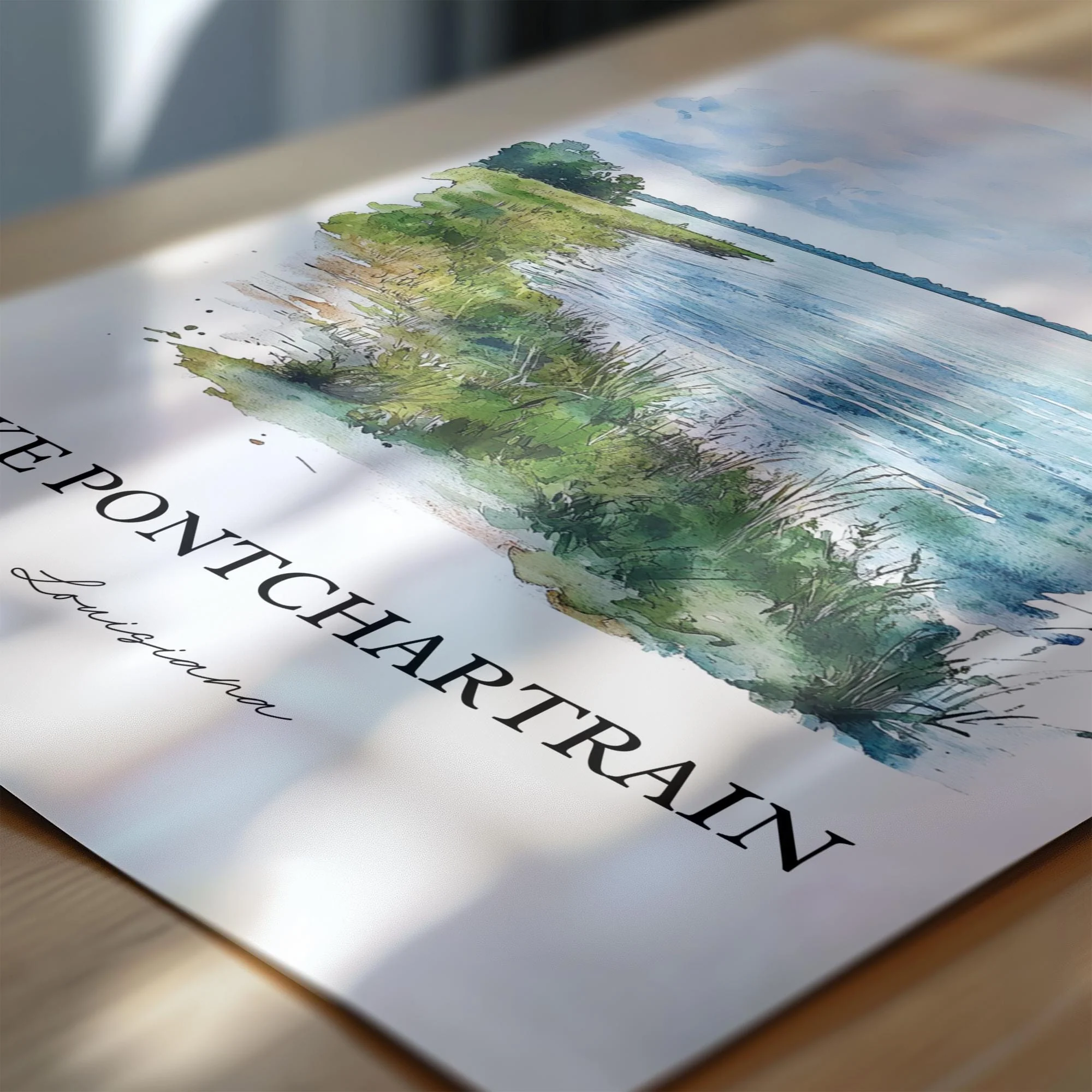 Lake Pontchartrain, Louisiana – Watercolor Art Print - Image 2