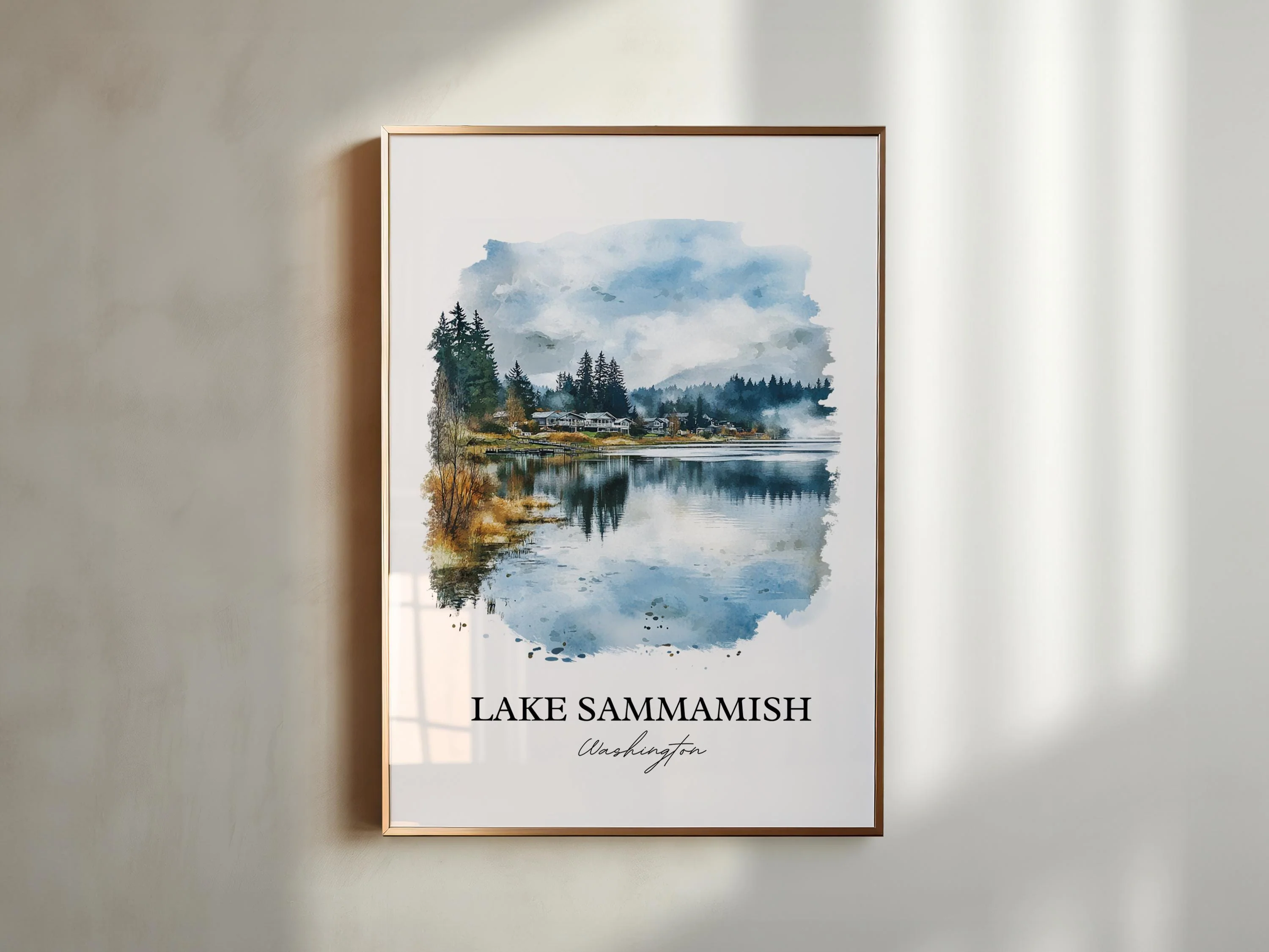 Lake Sammamish, USA – Watercolor Art Print - Image 3