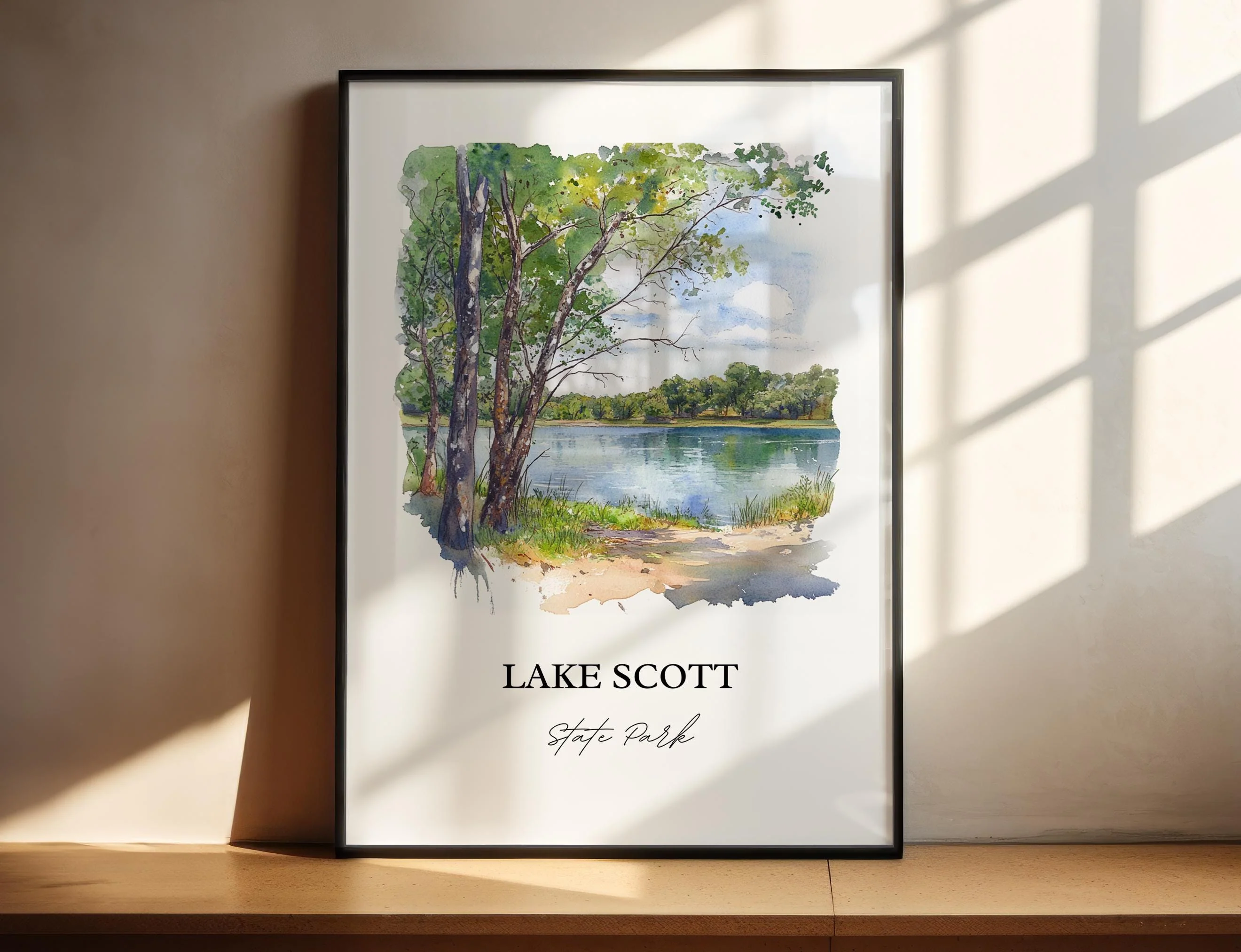 Lake Scott, Kansas, USA – Watercolor Art Print - Image 5