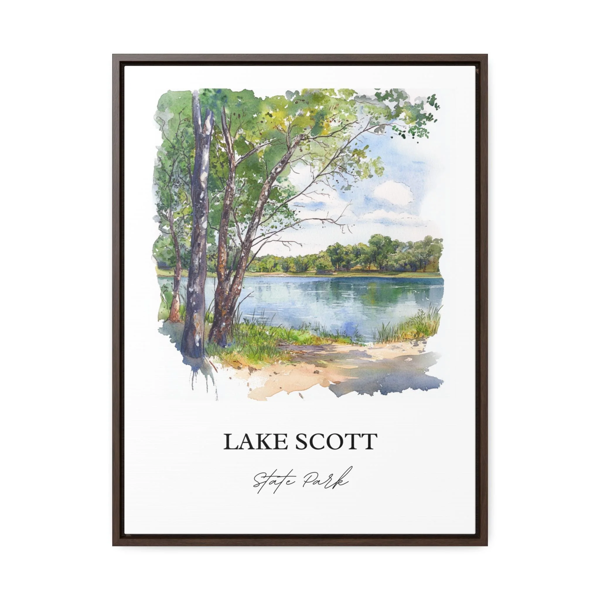 Lake Scott, Kansas, USA – Watercolor Art Print - Image 7
