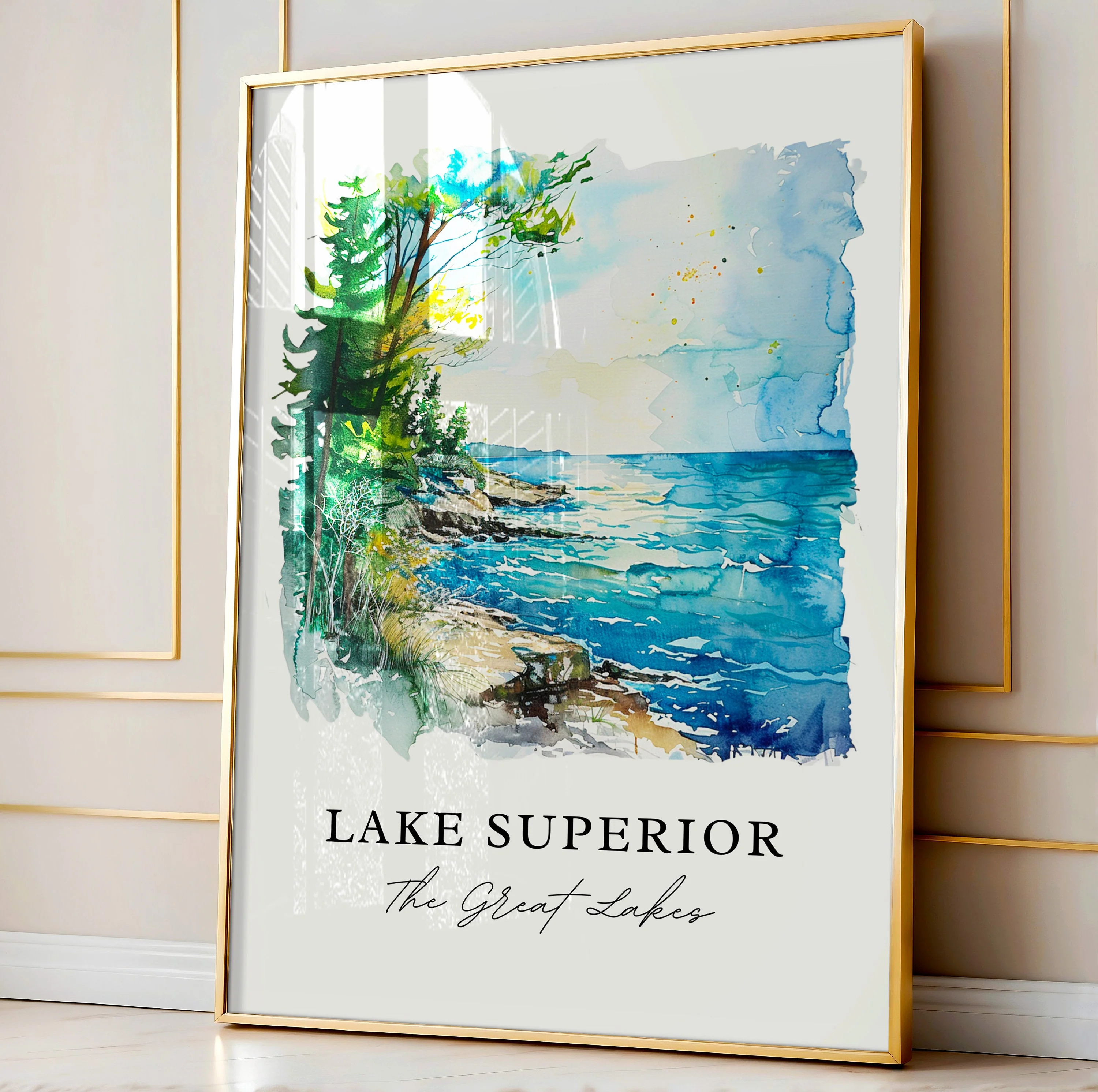 Lake Superior, USA – Watercolor Art Print - Image 4