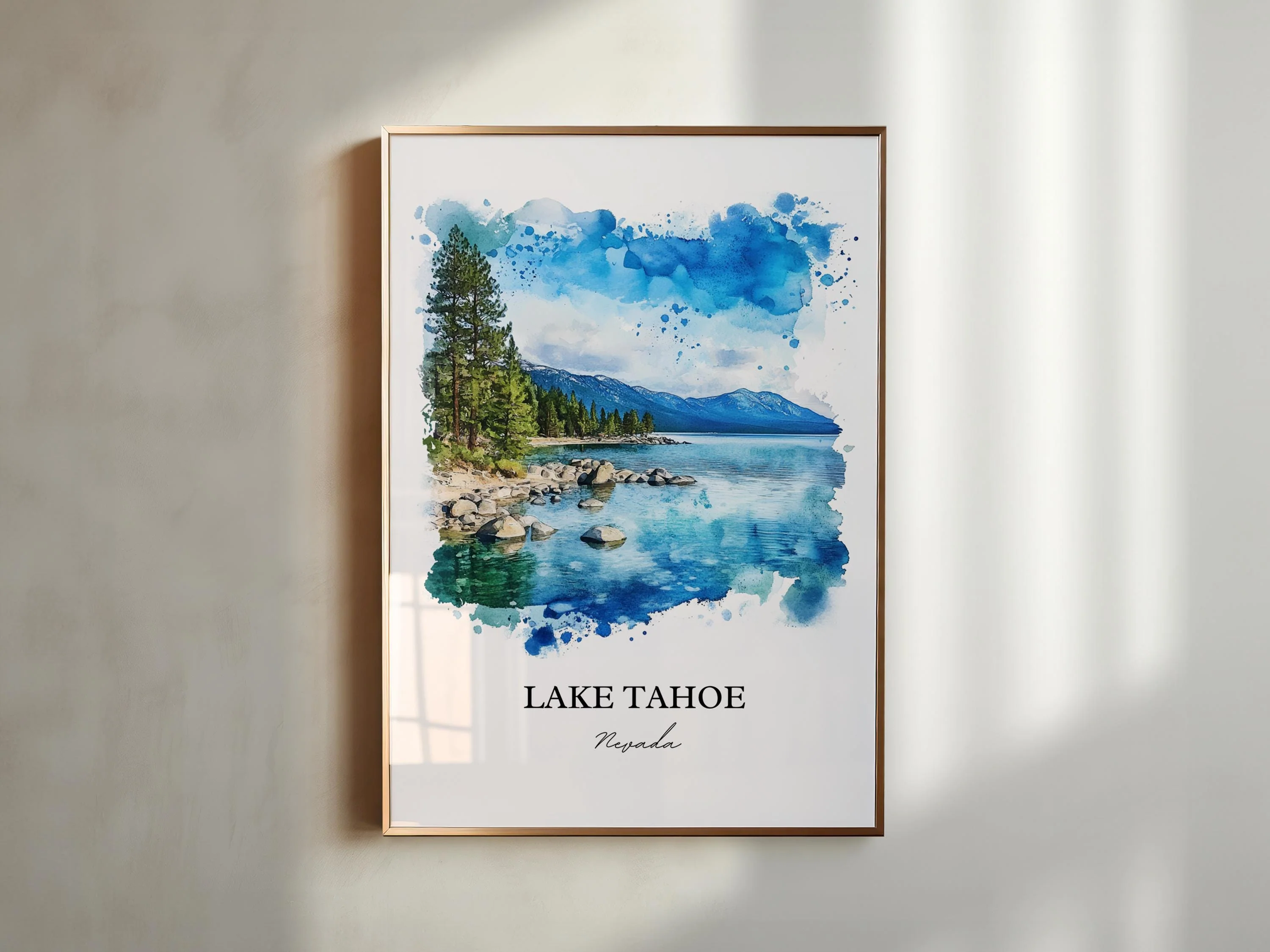 Lake Tahoe, USA – Watercolor Art Print - Image 3