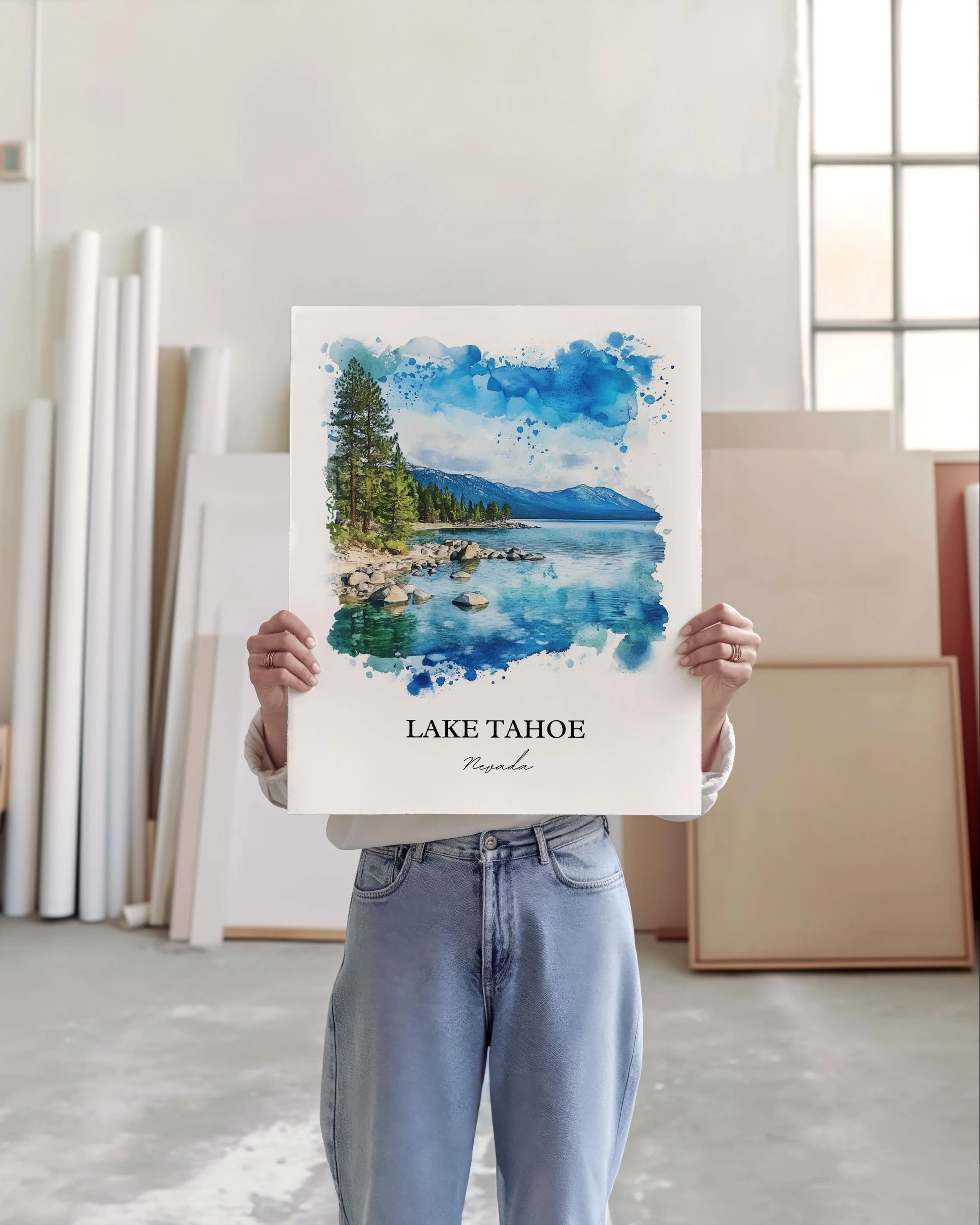Lake Tahoe, USA – Watercolor Art Print - Image 4