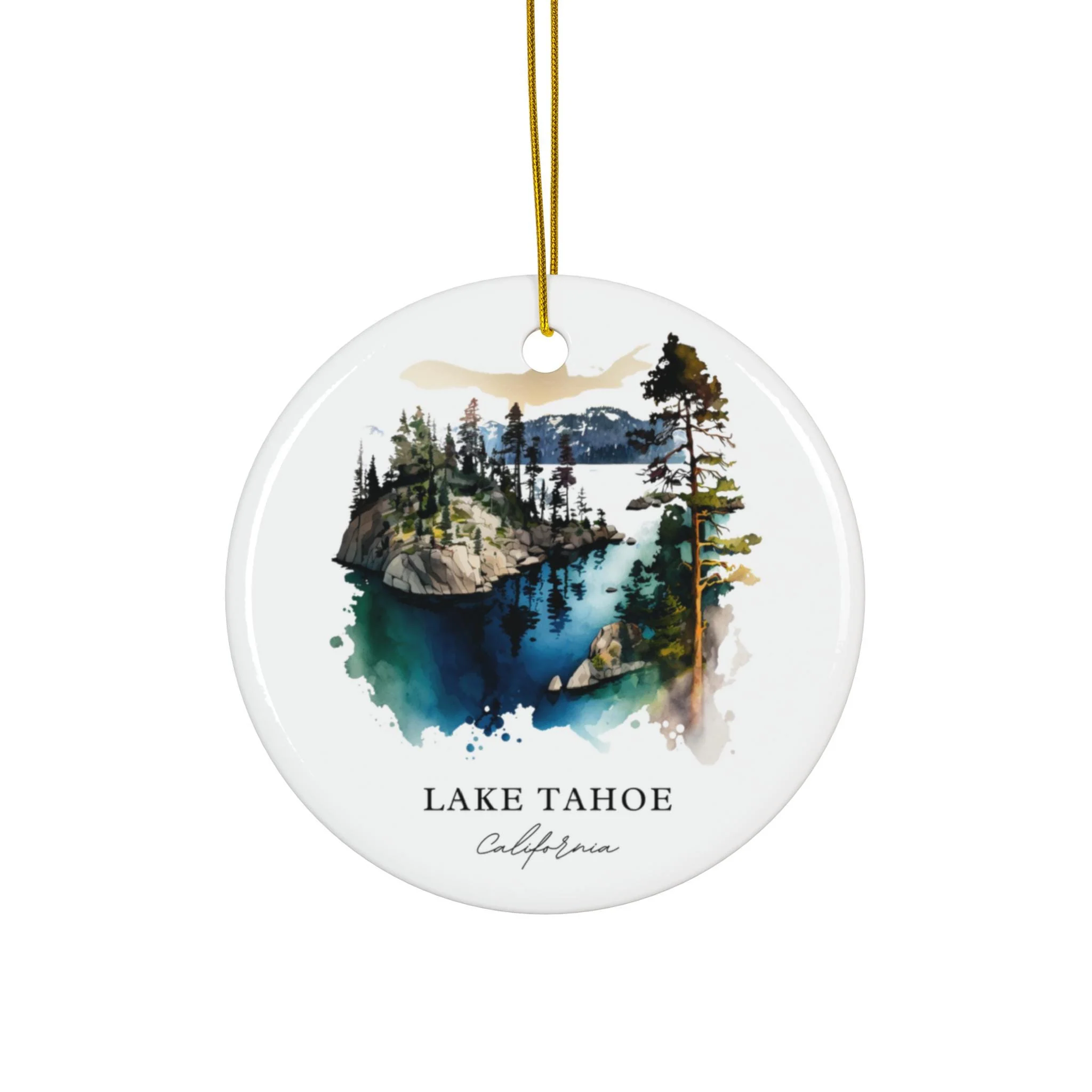 Lake Tahoe Ornament: Unique Lake Tahoe Souvenir, Lake Tahoe Xmas Decor, and Authentic Lake Tahoe California Christmas Gift