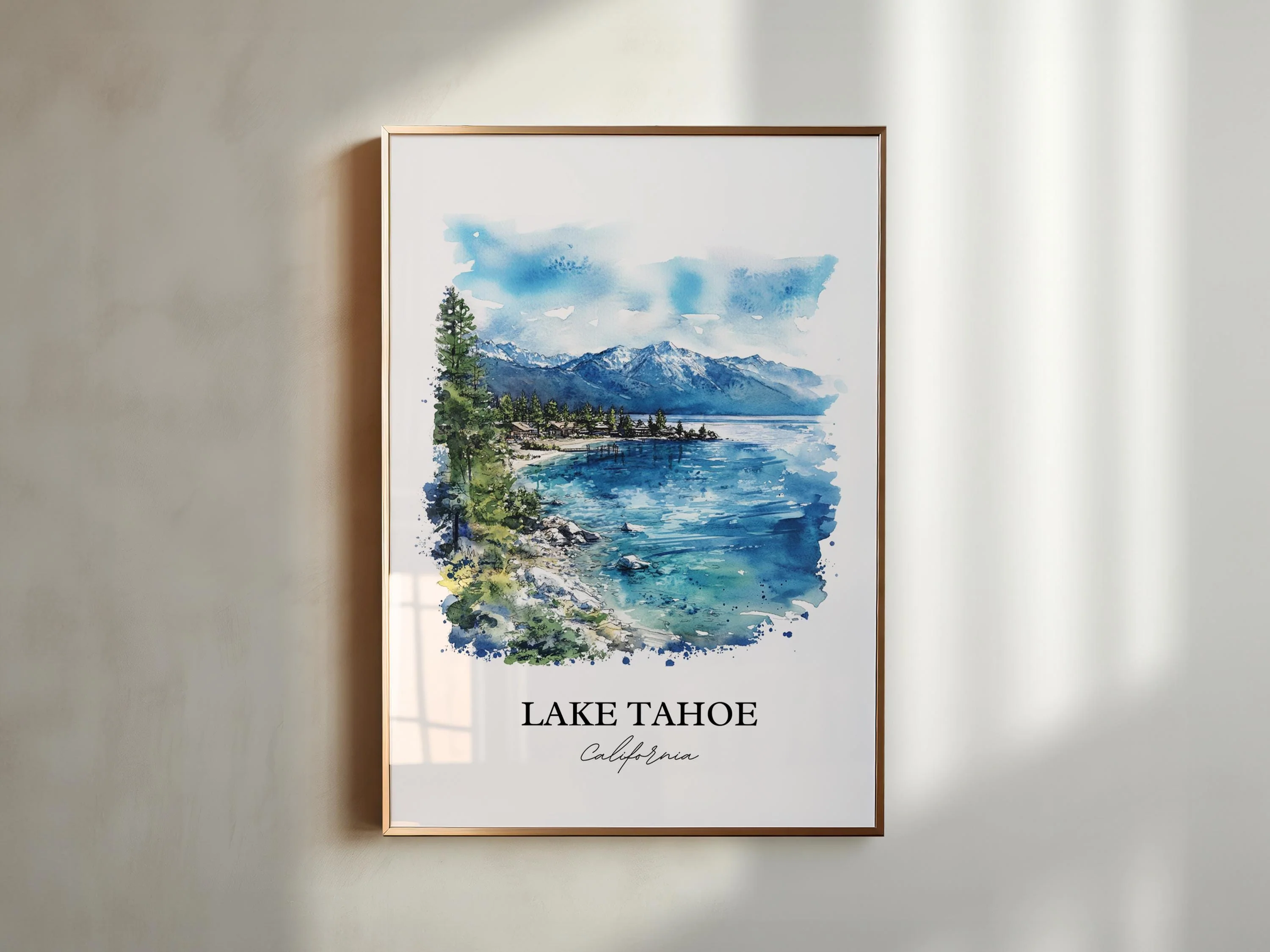 Lake Tahoe, USA – Watercolor Art Print - Image 3