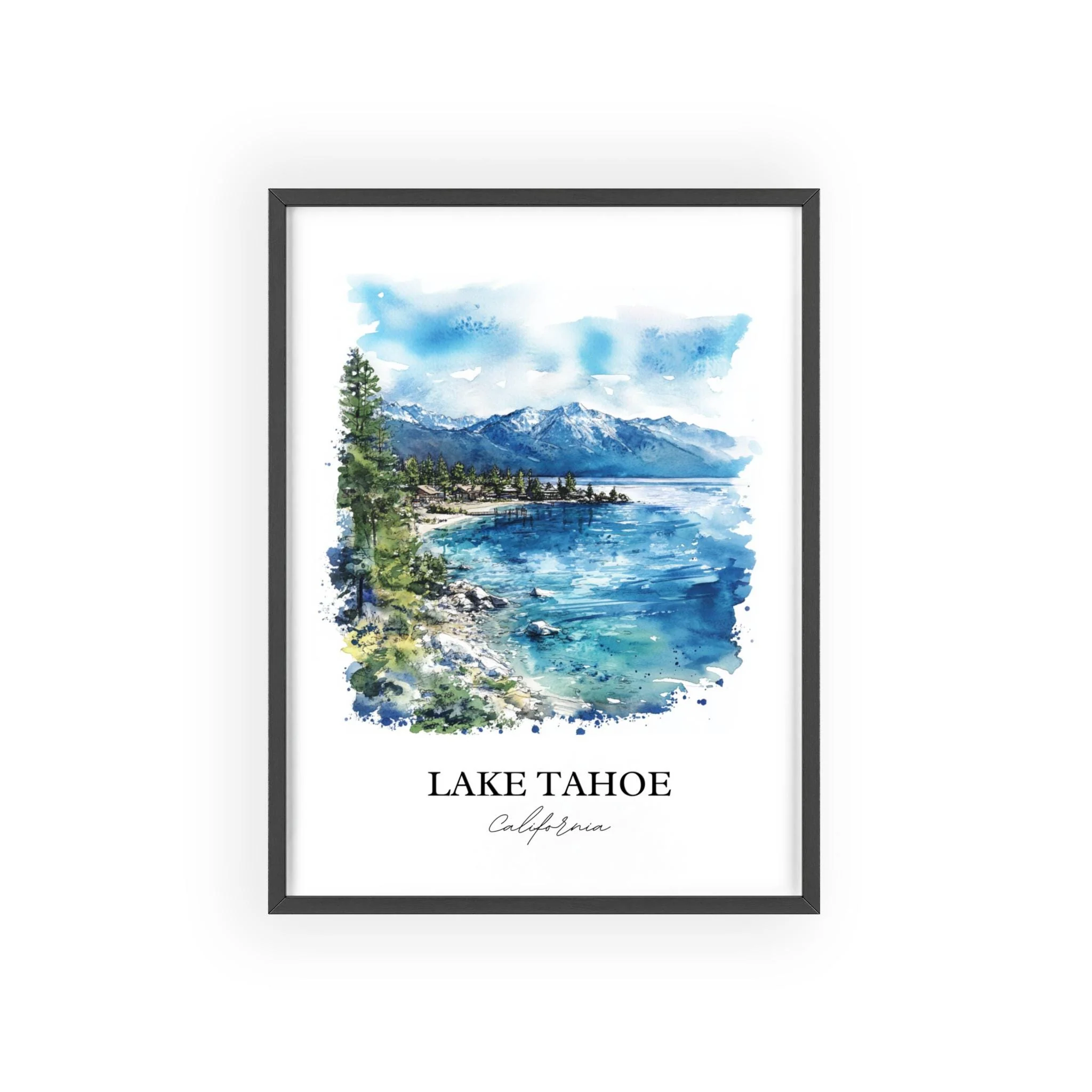 Lake Tahoe, USA – Watercolor Art Print - Image 7