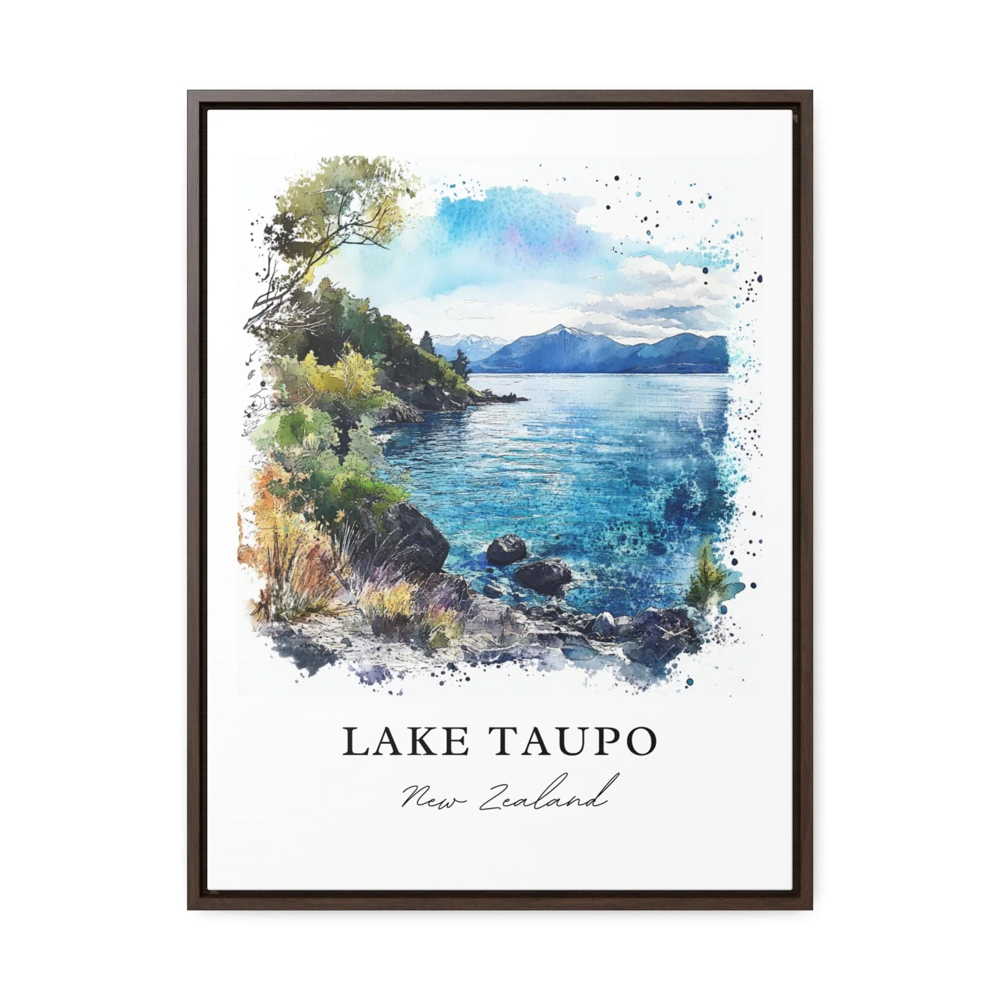 Lake Taupo, New Zealand – Watercolor Art Print - Image 6