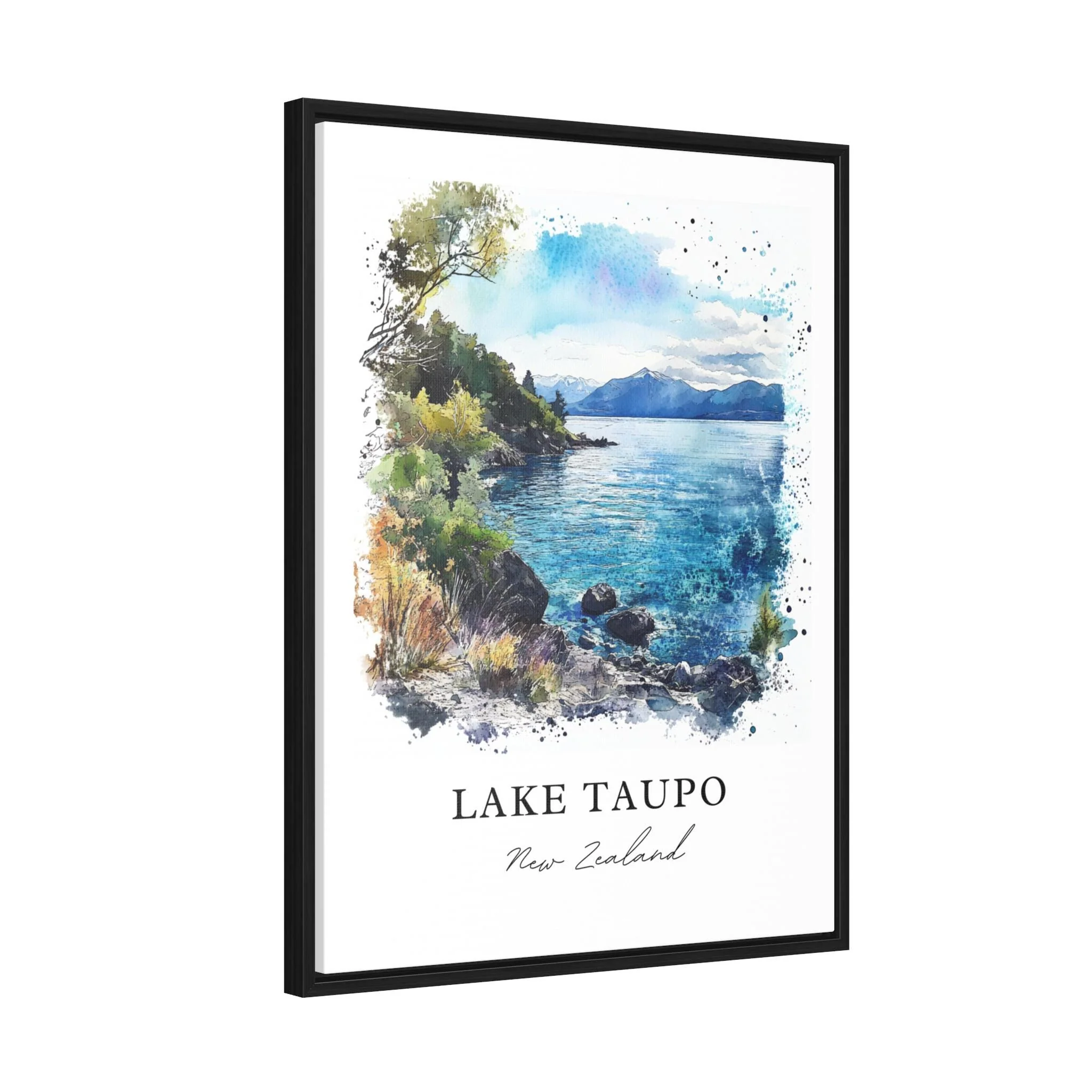 Lake Taupo, New Zealand – Watercolor Art Print - Image 7