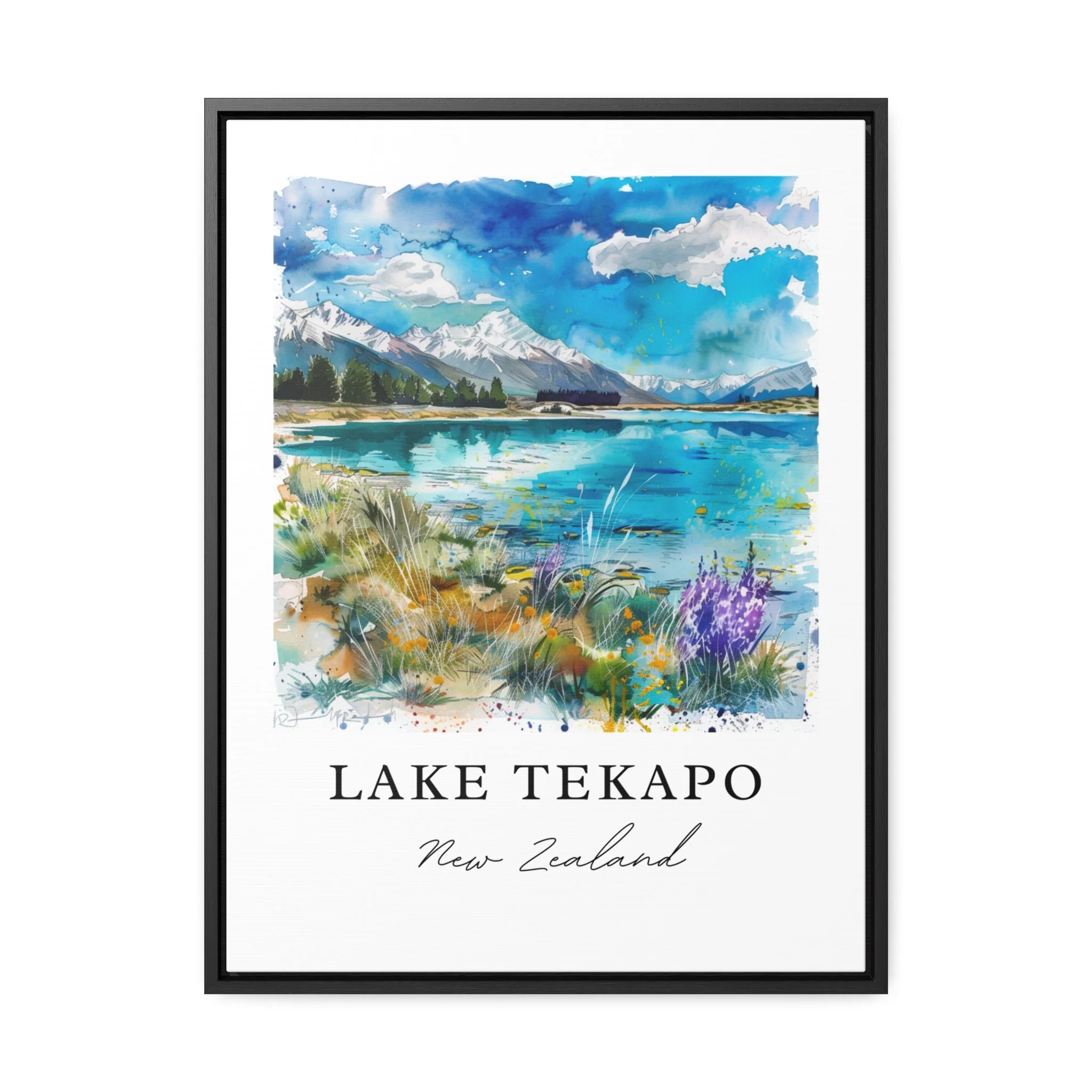 Lake Tekapo, New Zealand – Watercolor Art Print - Image 5