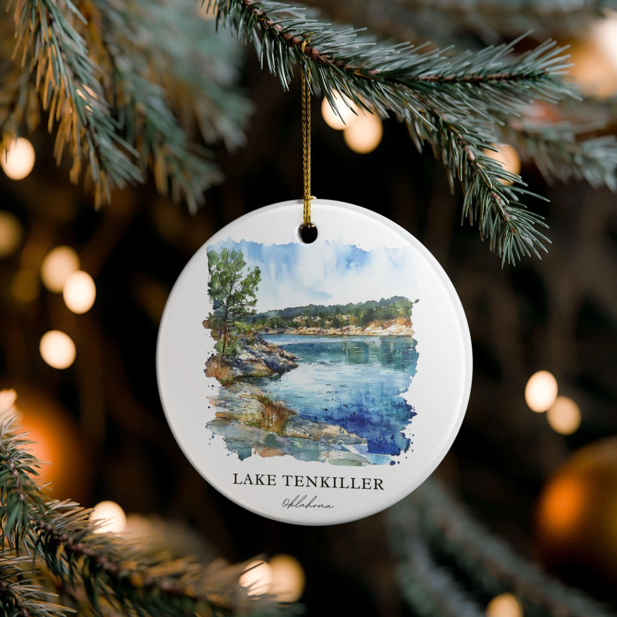 Lake Tenkiller Ornament: Unique Lake Tenkiller Souvenir, Oklahoma Xmas Decor, and Authentic Oklahoma Gift - Image 2