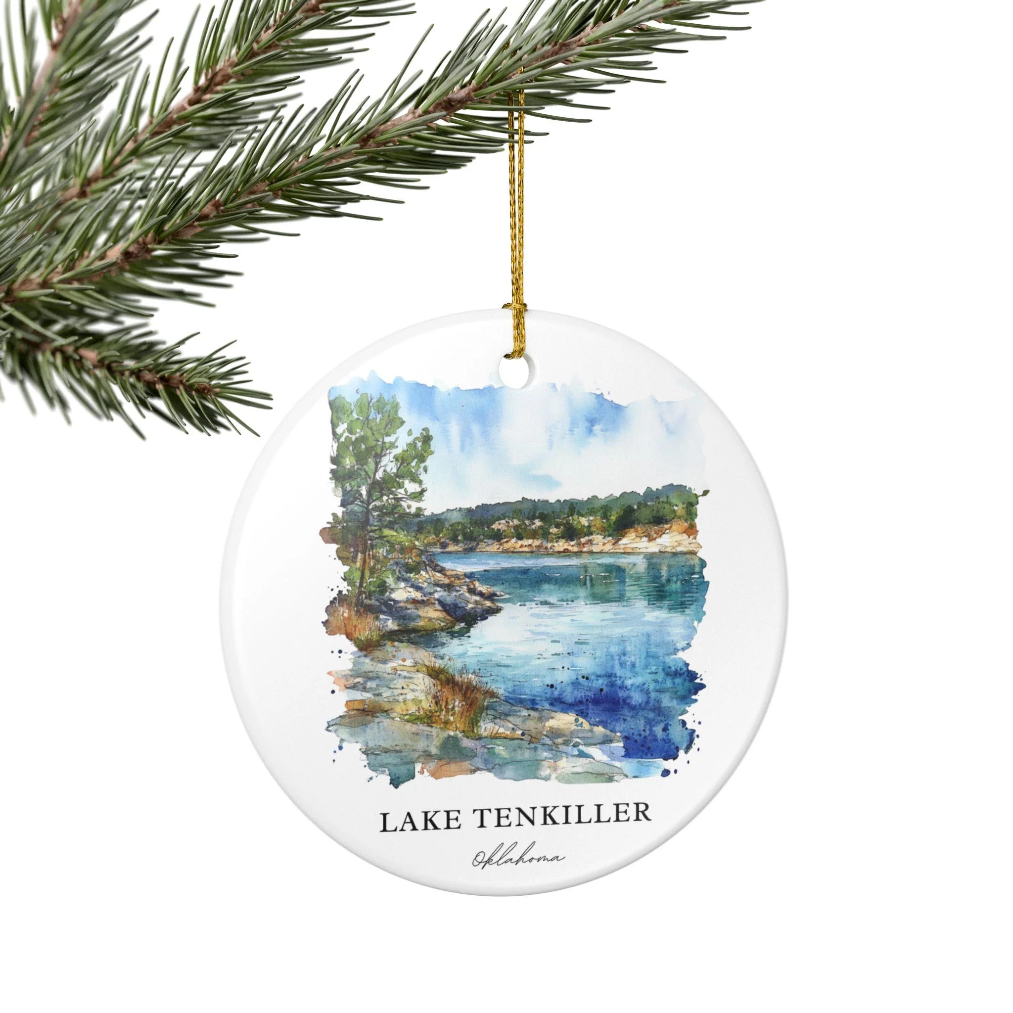 Lake Tenkiller Ornament: Unique Lake Tenkiller Souvenir, Oklahoma Xmas Decor, and Authentic Oklahoma Gift - Image 3