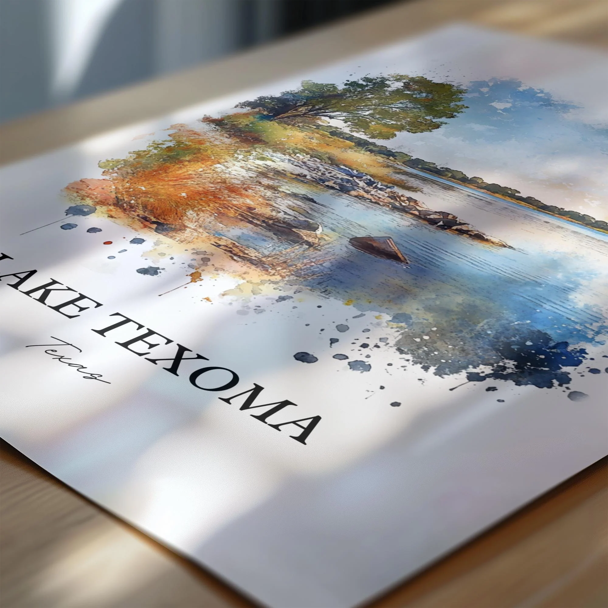Lake Texoma, USA – Watercolor Art Print - Image 6