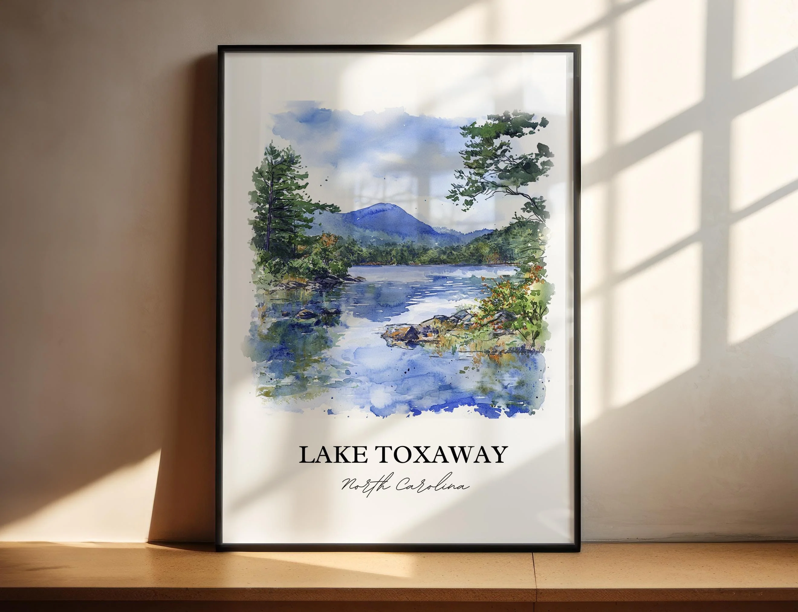 Lake Toxaway, North Carolina – Watercolor Art Print