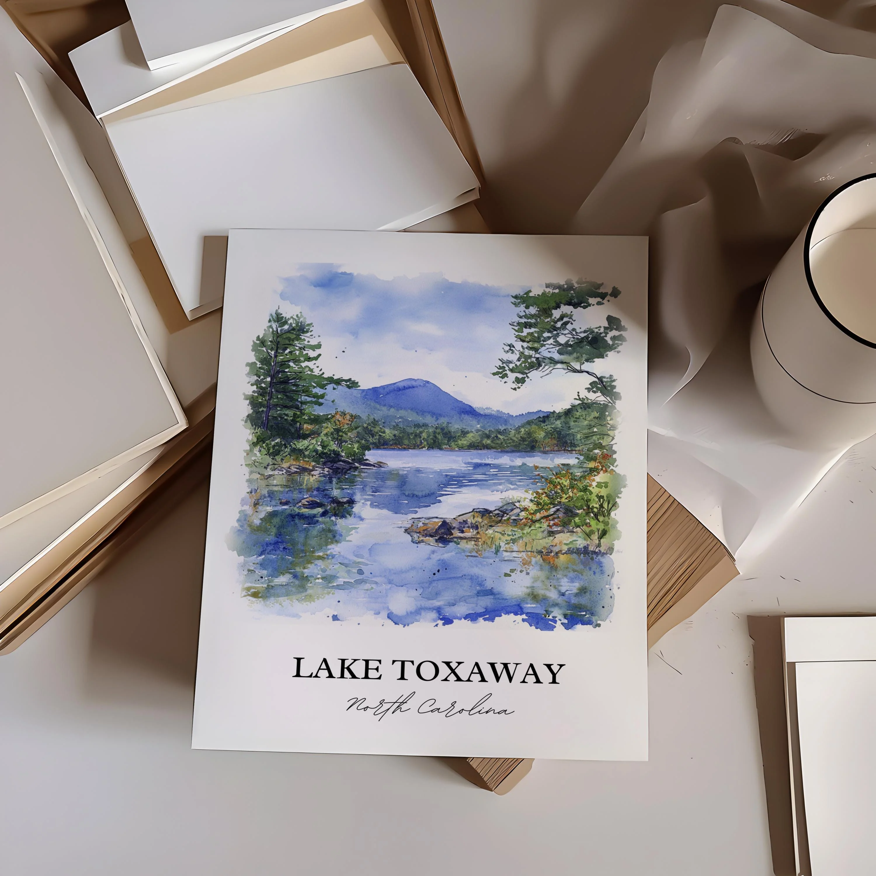 Lake Toxaway, North Carolina – Watercolor Art Print - Image 6