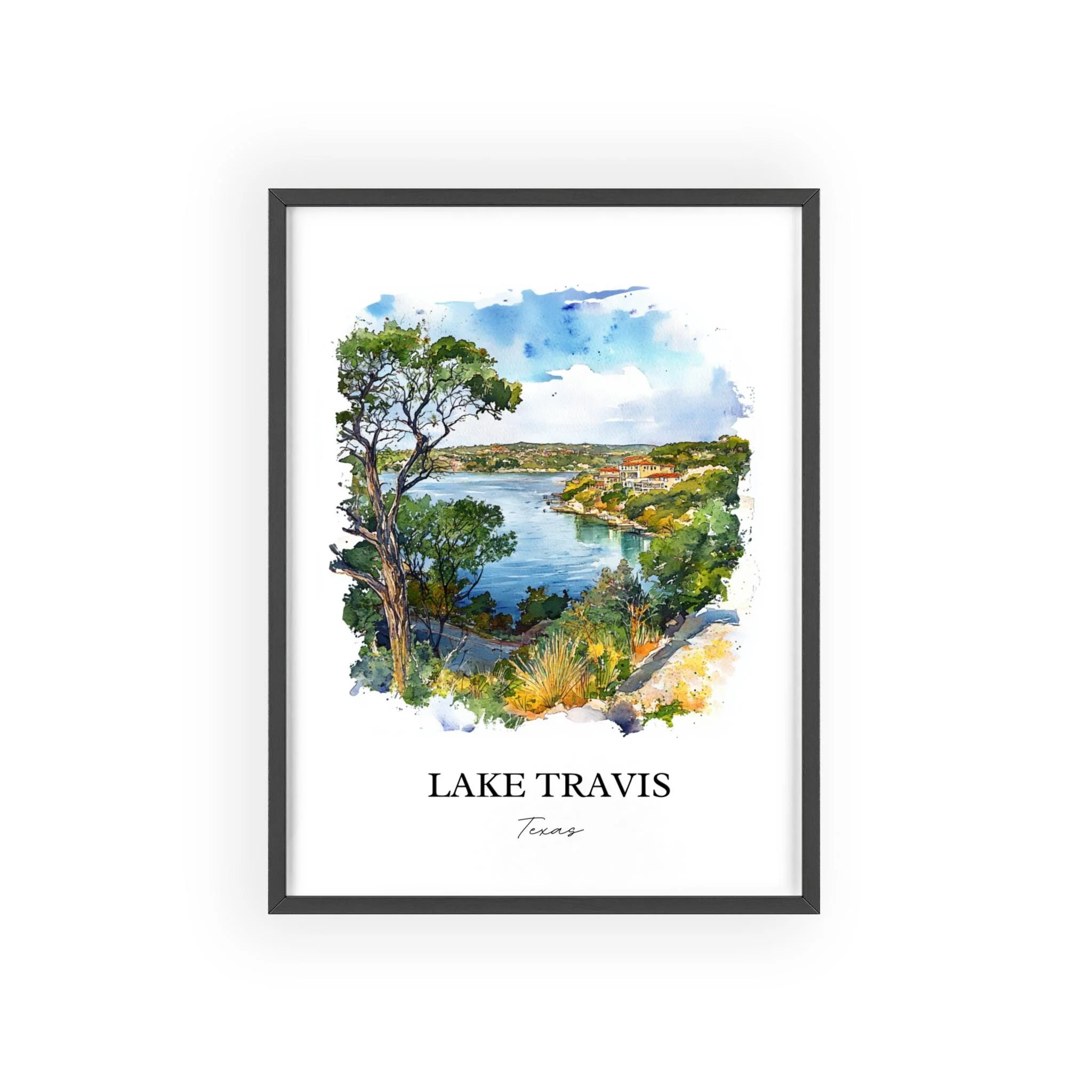 Lake Travis, Texas – Watercolor Art Print - Image 7