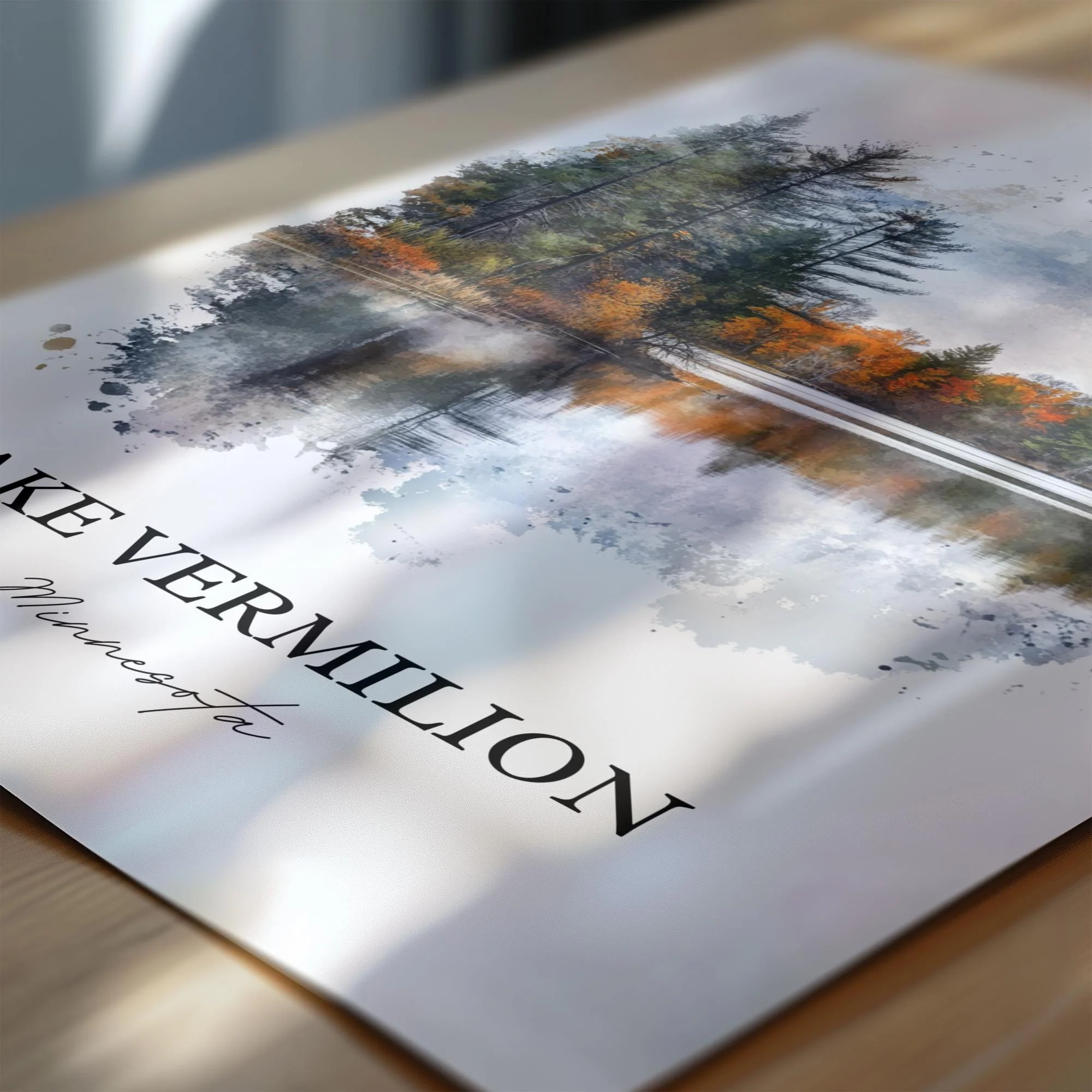 Lake Vermilion, USA – Watercolor Art Print - Image 2