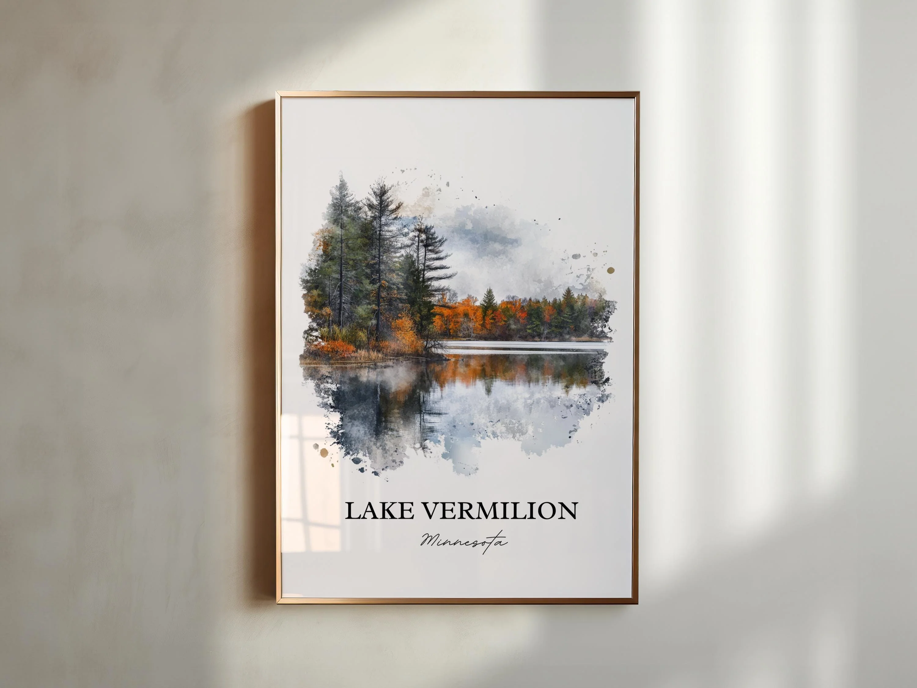 Lake Vermilion, USA – Watercolor Art Print - Image 3