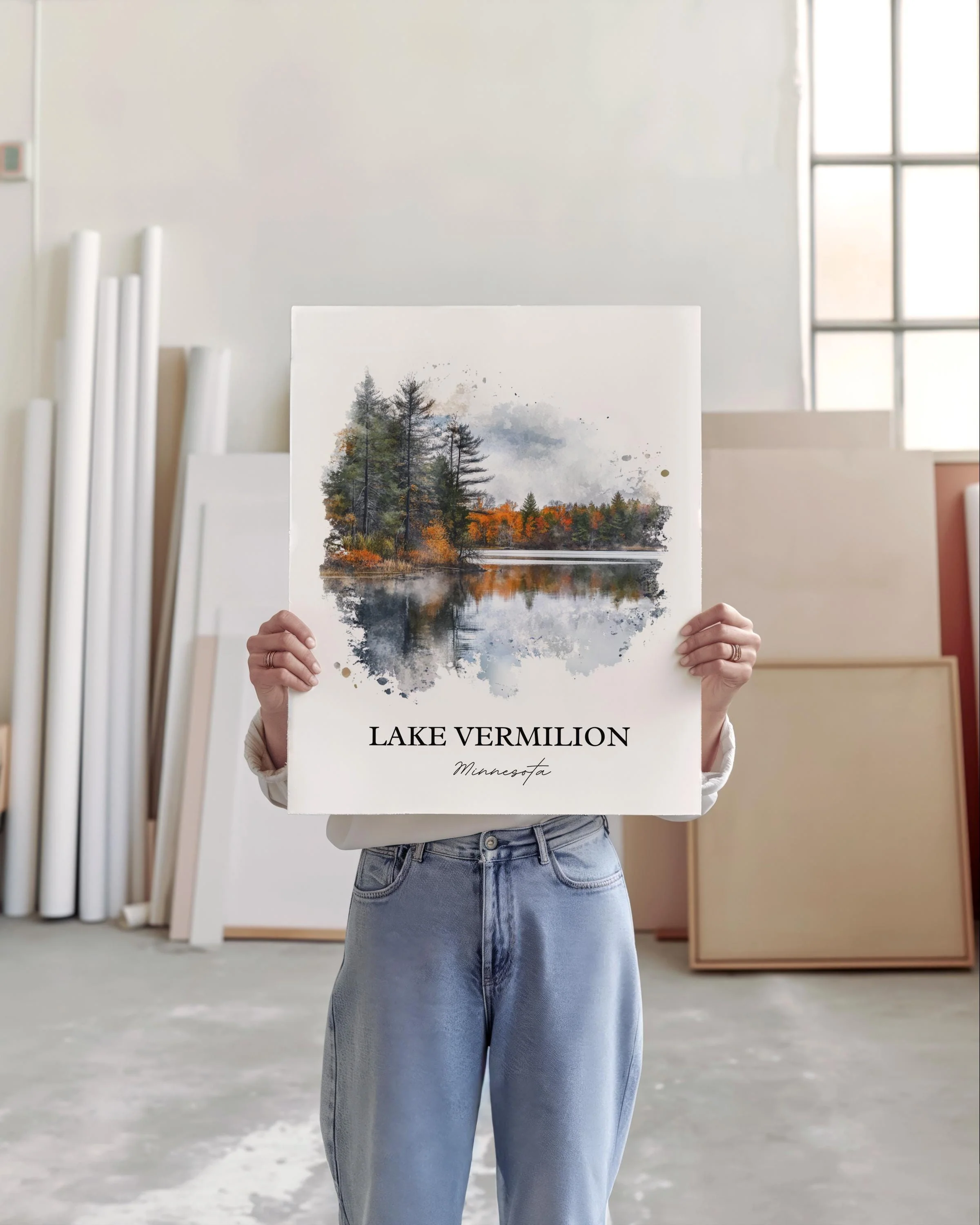 Lake Vermilion, USA – Watercolor Art Print - Image 4