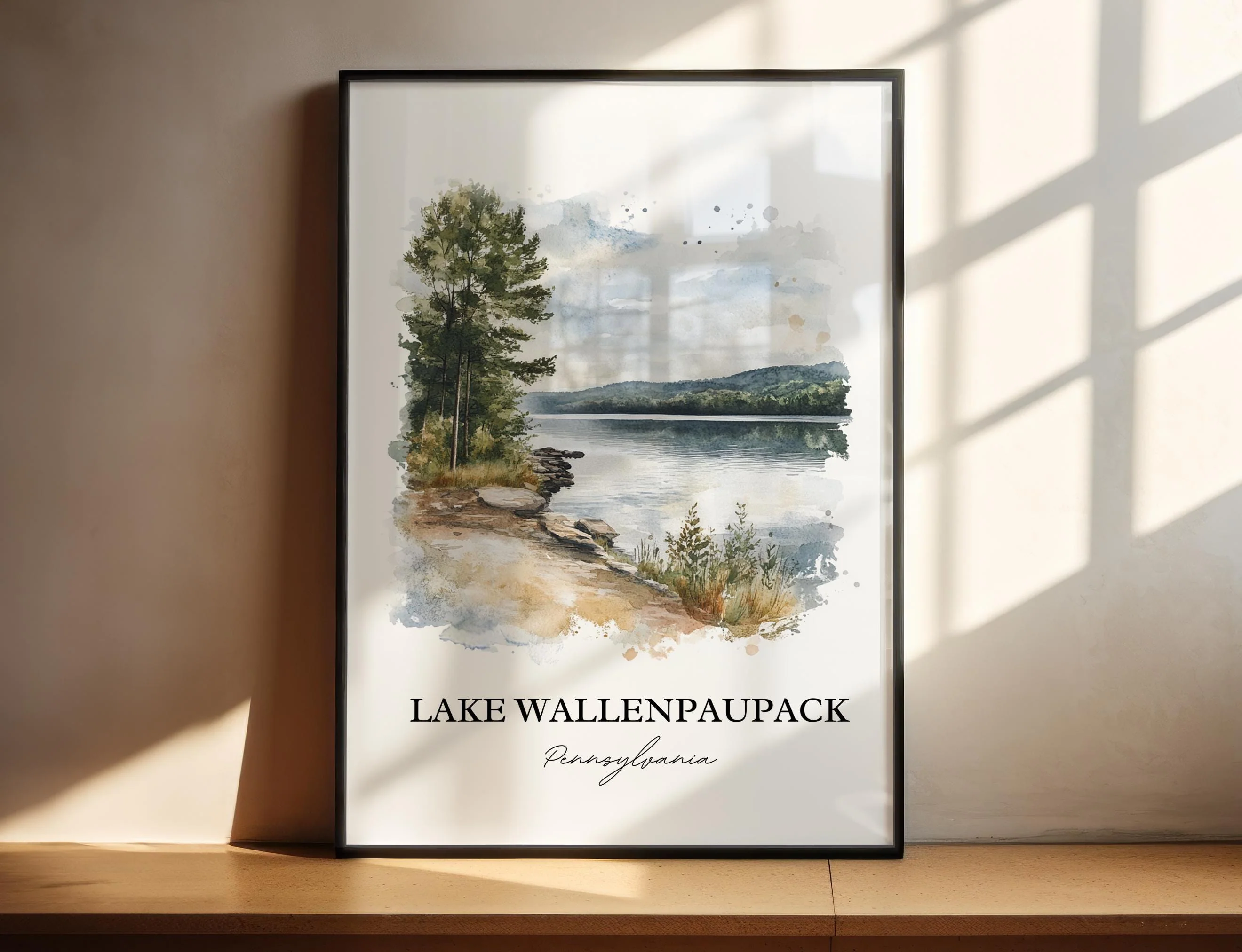 Lake Wallenpaupack, USA – Watercolor Art Print