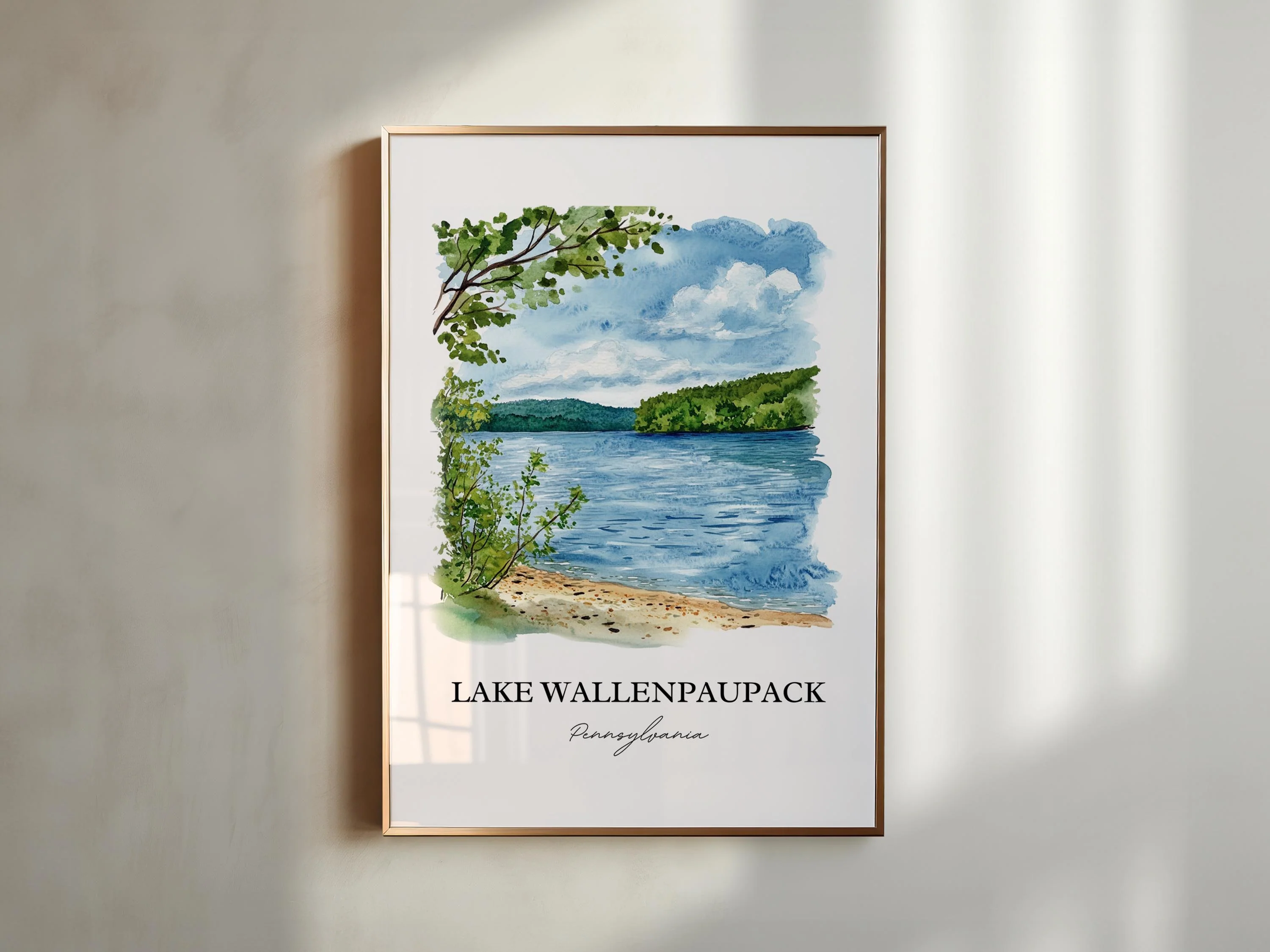 Lake Wallenpaupack, USA – Watercolor Art Print - Image 6