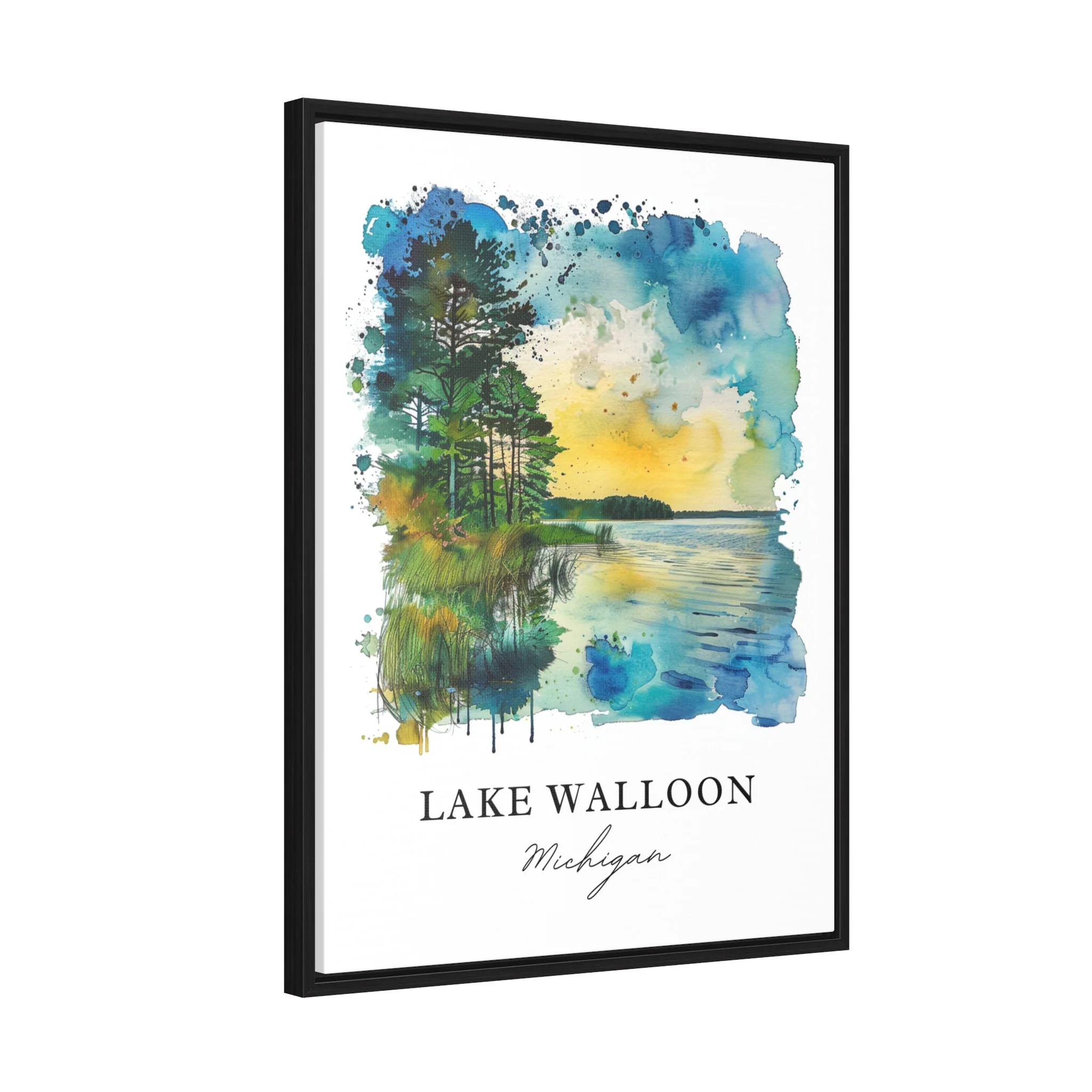 Lake Walloon, MI, USA – Watercolor Art Print - Image 5
