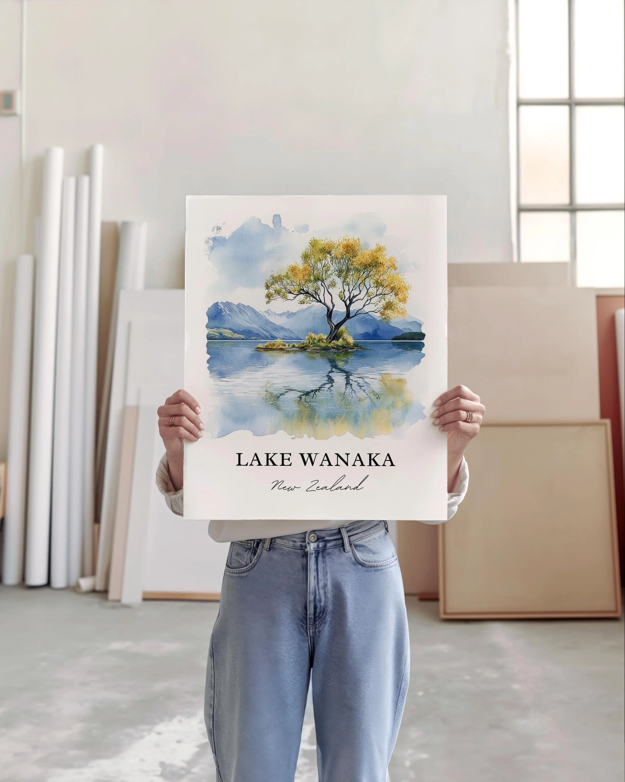 Lake Wanaka, New Zealand – Watercolor Art Print - Image 4
