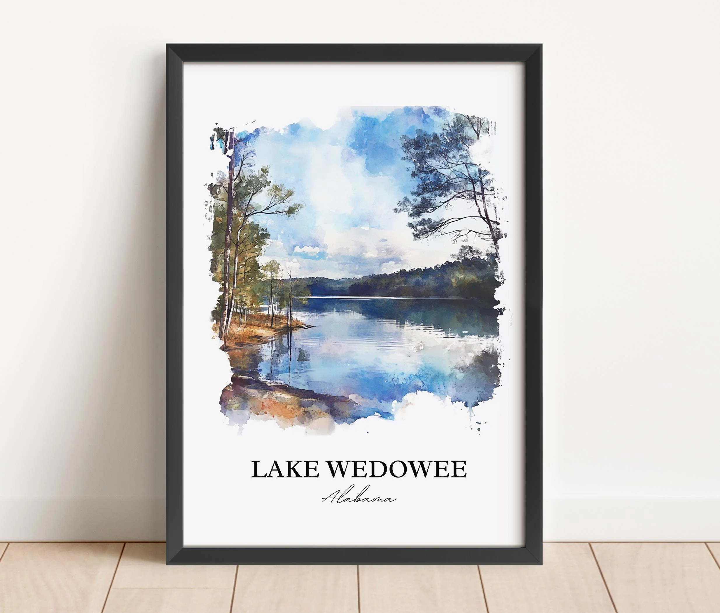 Lake Wedowee, USA – Watercolor Art Print - Image 4