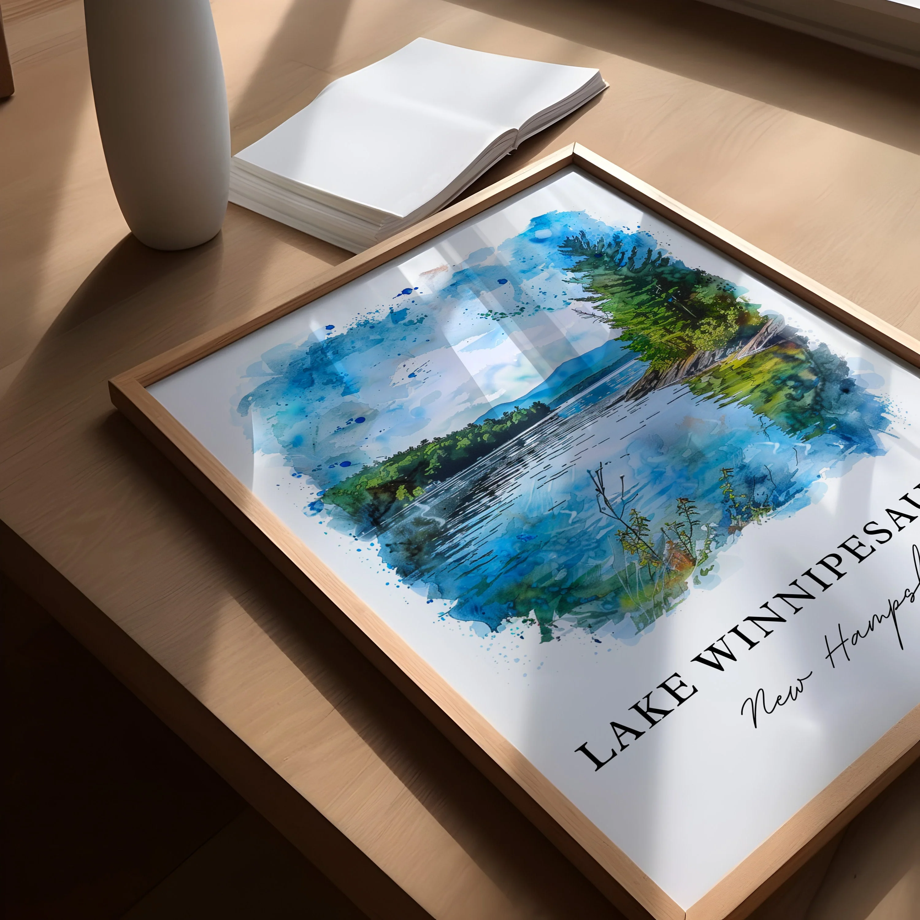 Lake Winnipesaukee, USA – Watercolor Art Print - Image 3