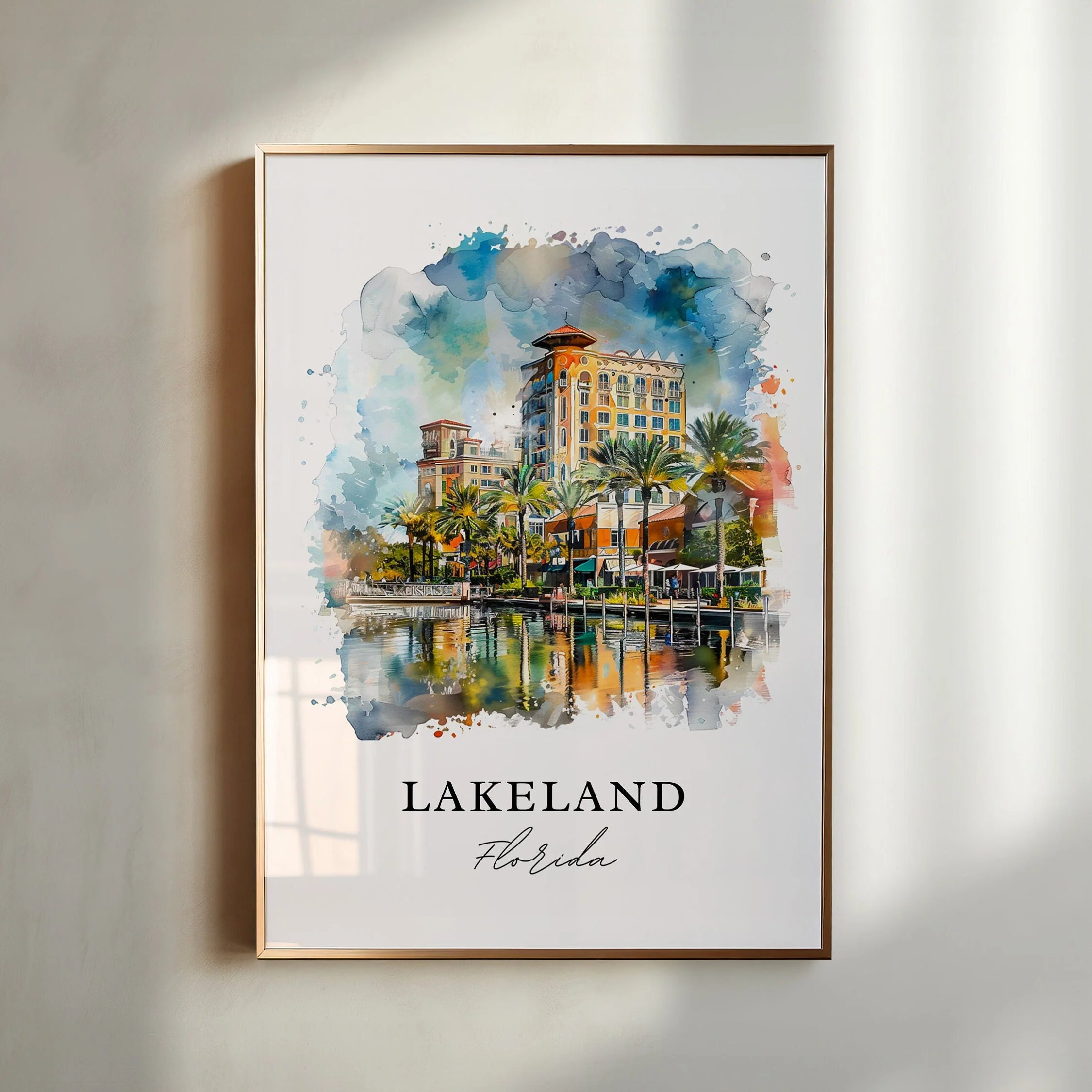 Lakeland, Florida, Florida – Watercolor Art Print