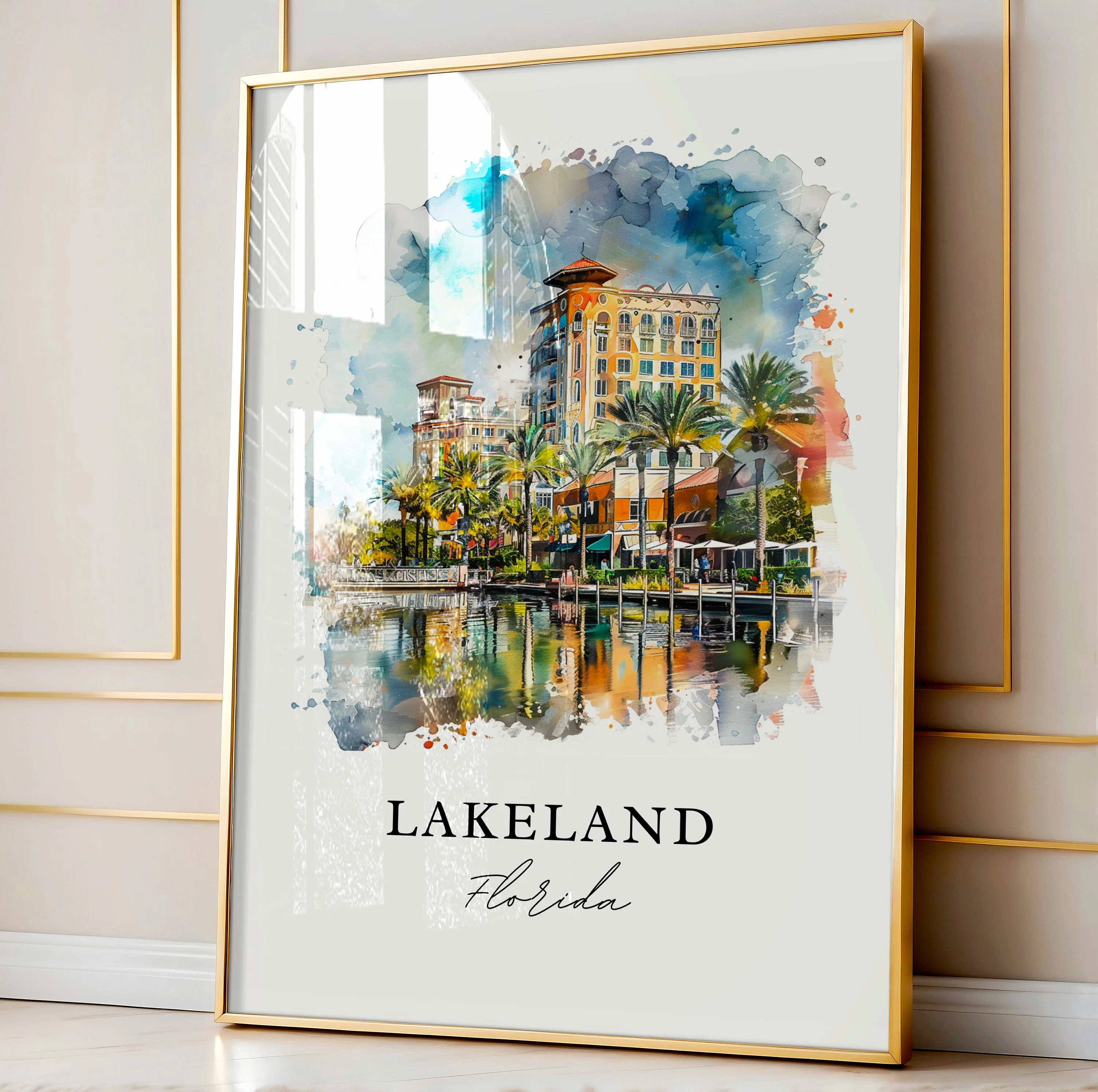 Lakeland, Florida, Florida – Watercolor Art Print - Image 4