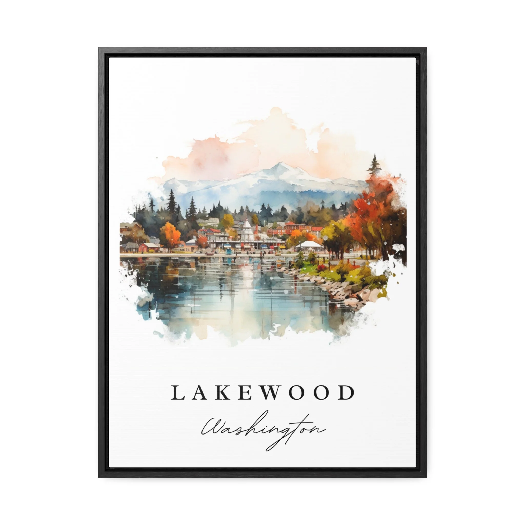 Lakewood, Washington, Washington – Watercolor Art Print