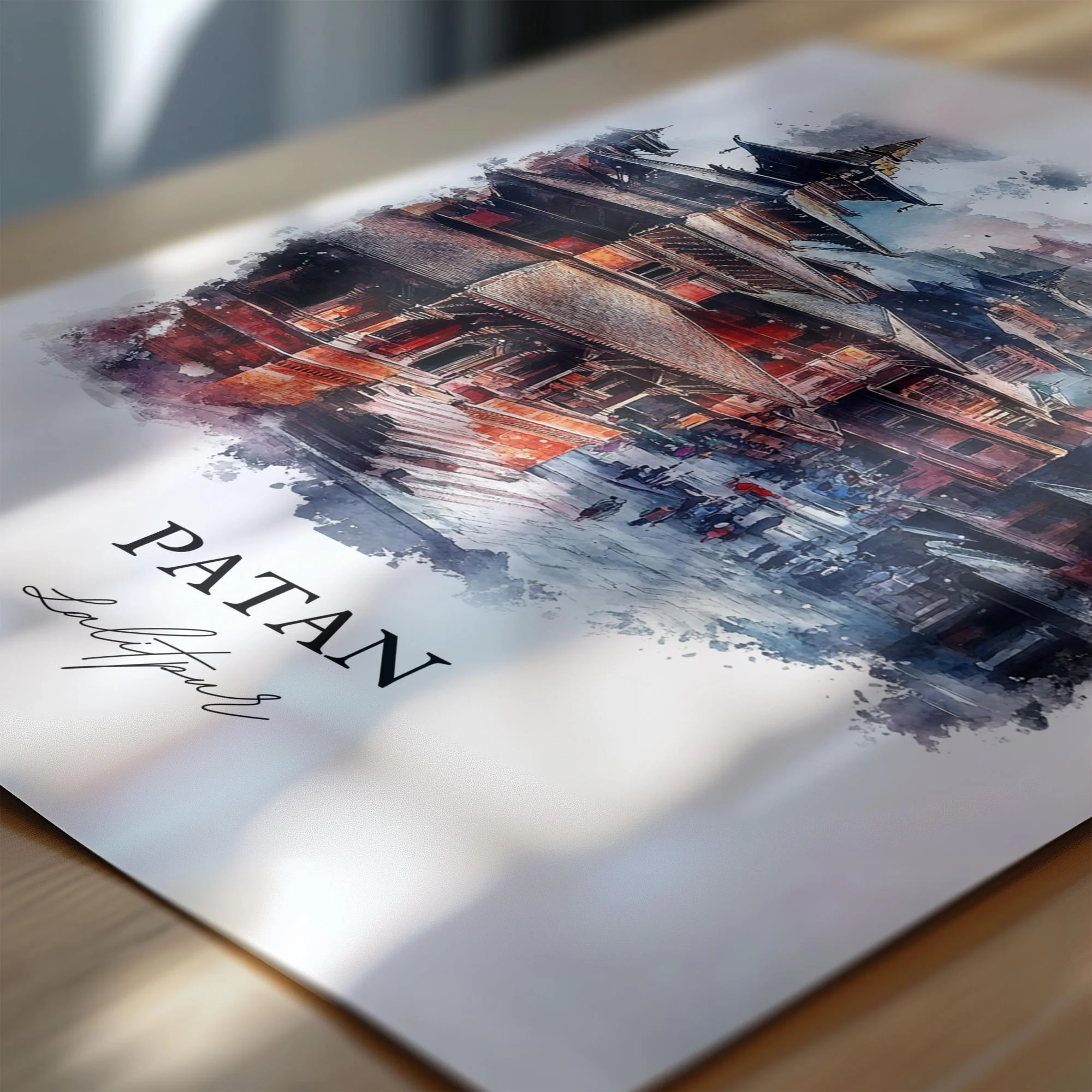 Lalitpur, Nepal – Watercolor Art Print - Image 2