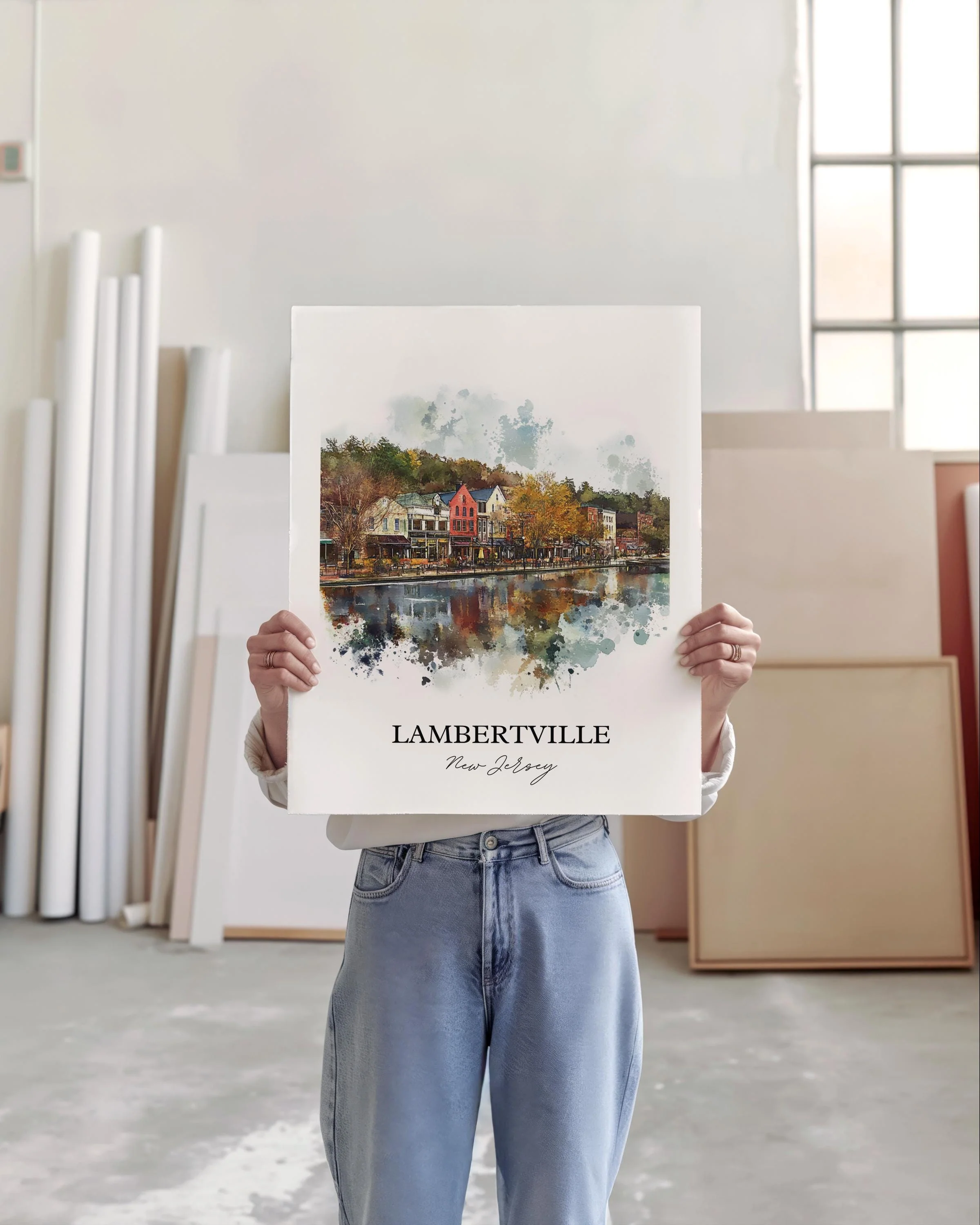 Lambertville, NJ, USA – Watercolor Art Print - Image 3