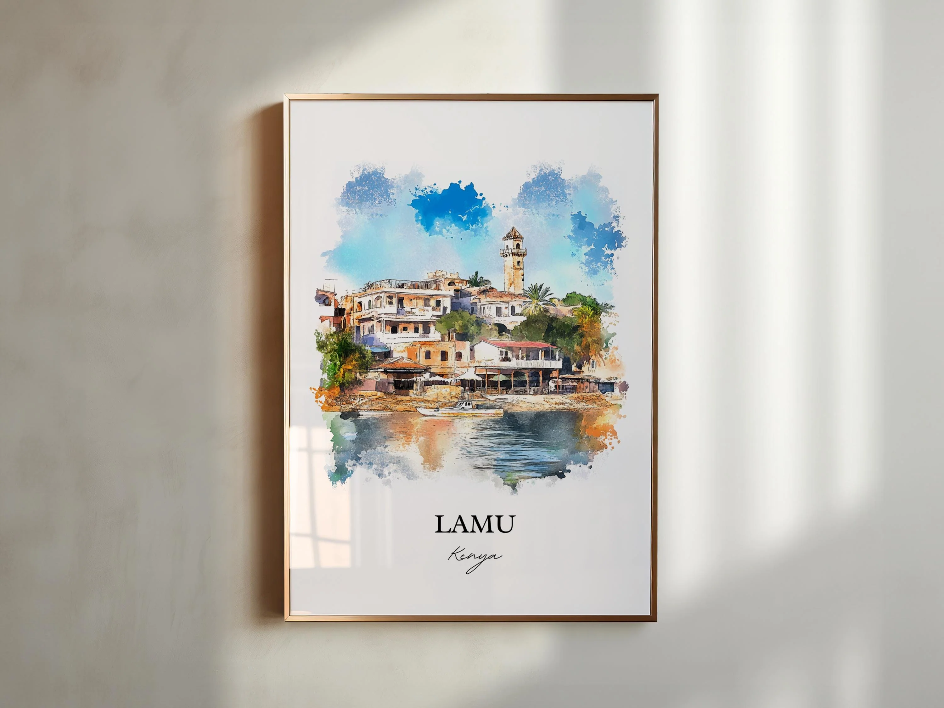 Lamu, Kenya – Watercolor Art Print - Image 4