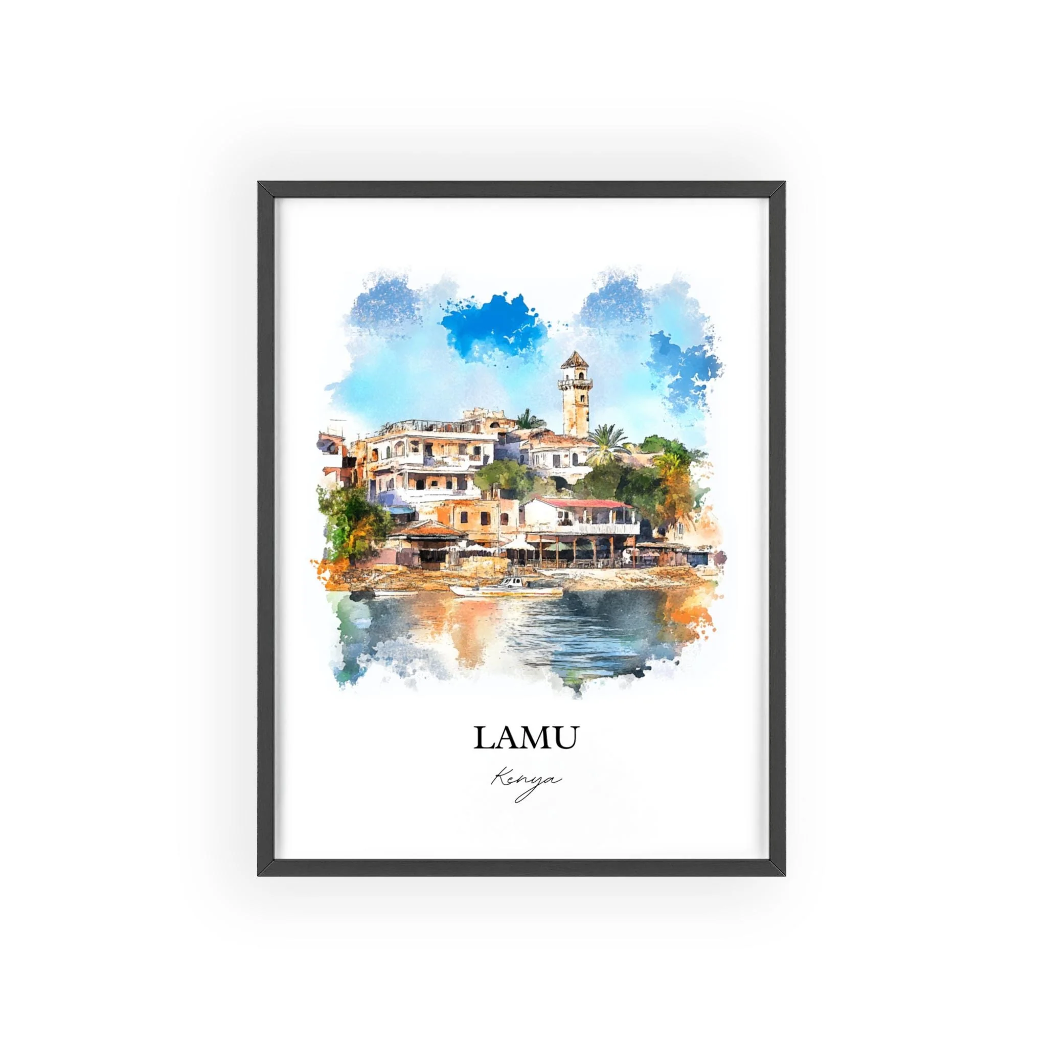 Lamu, Kenya – Watercolor Art Print - Image 7