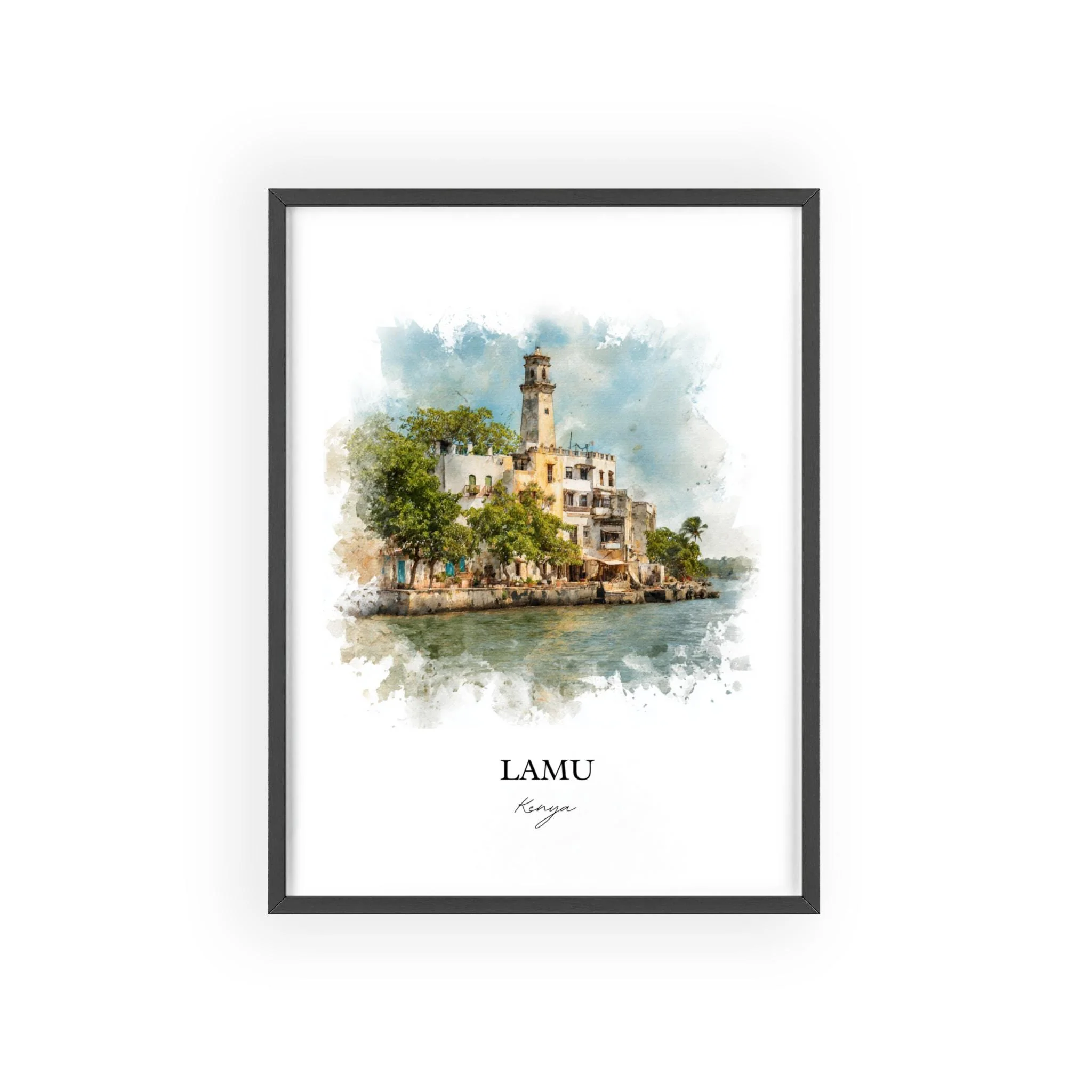 Lamu, Kenya – Watercolor Art Print - Image 10