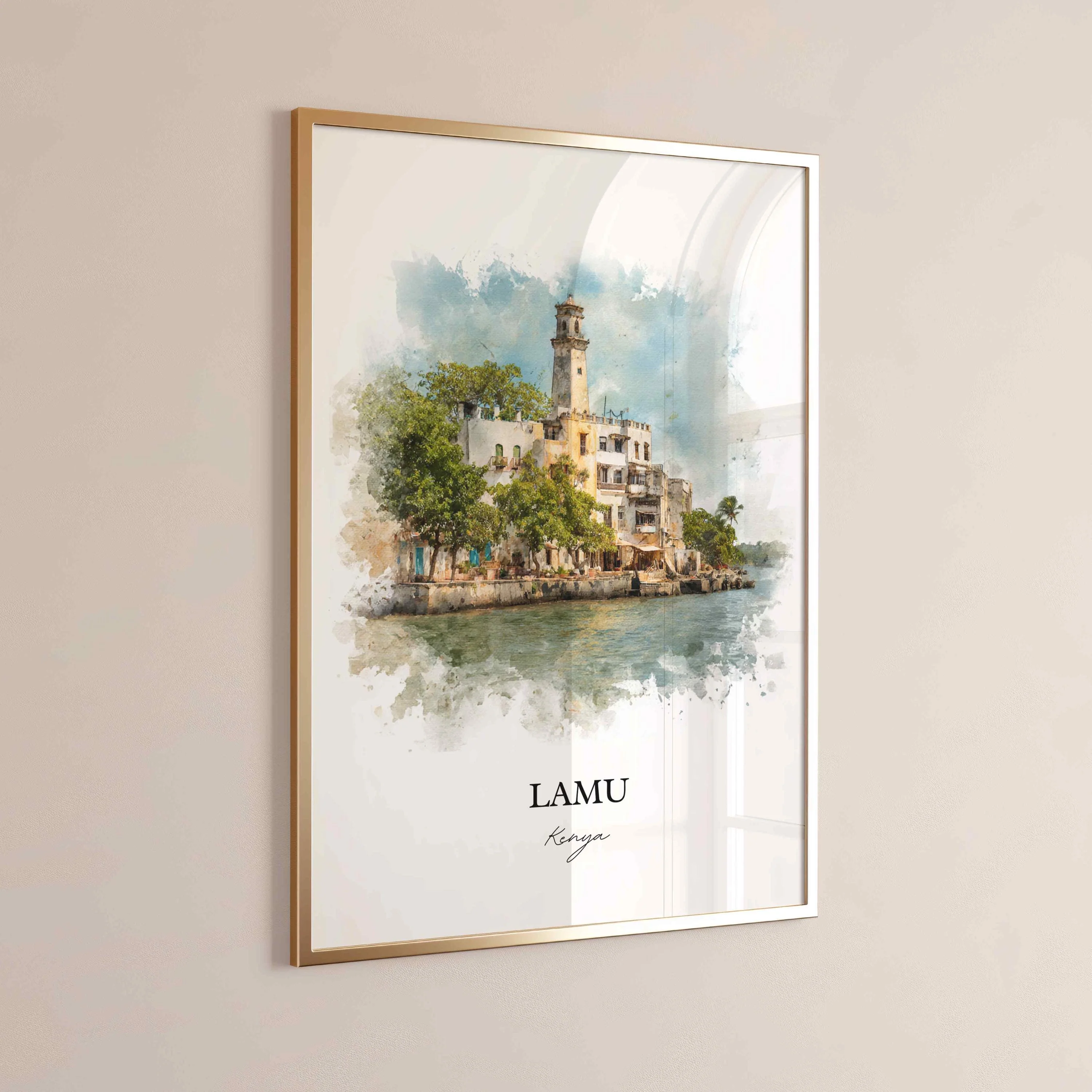 Lamu, Kenya – Watercolor Art Print - Image 6