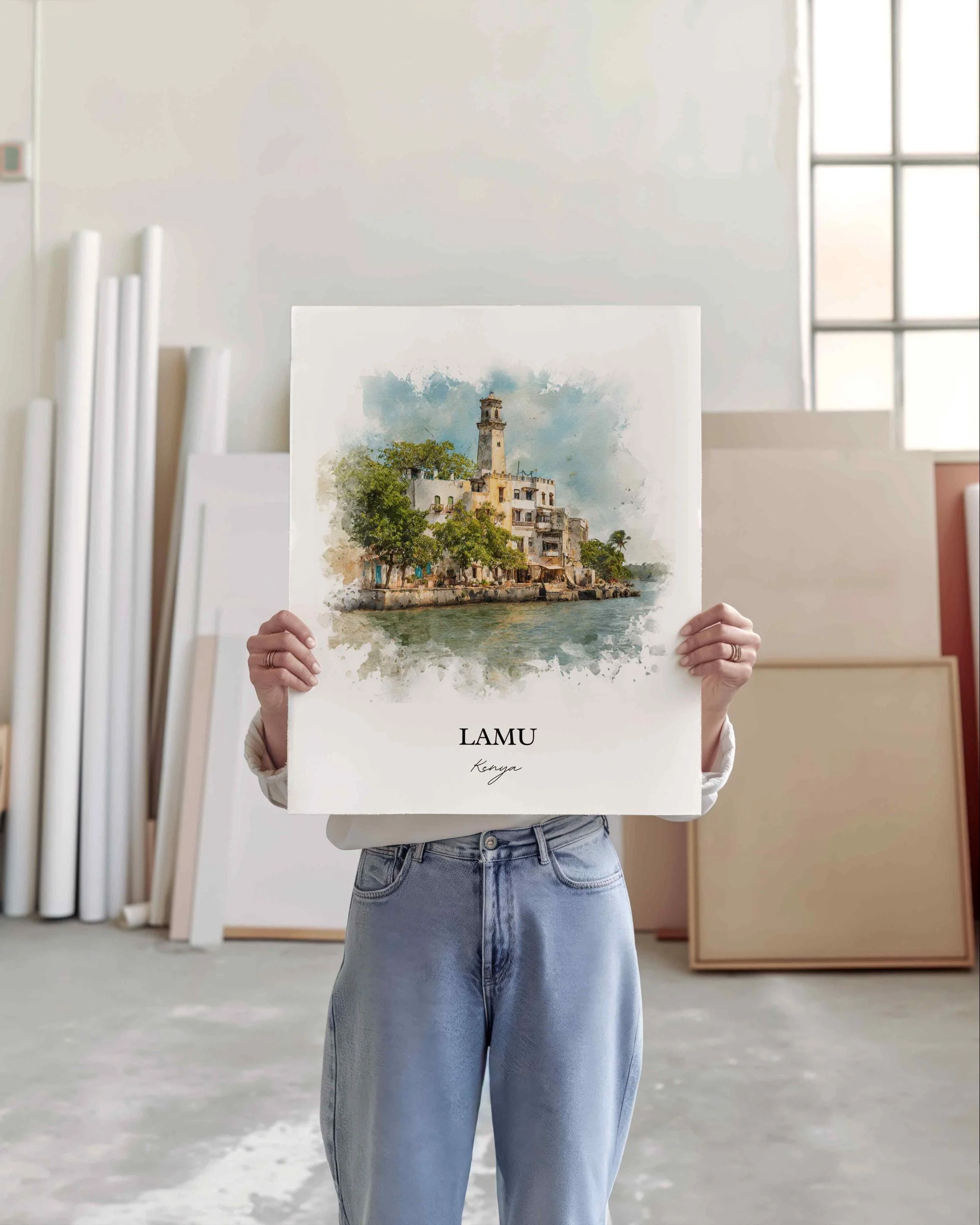 Lamu, Kenya – Watercolor Art Print - Image 9